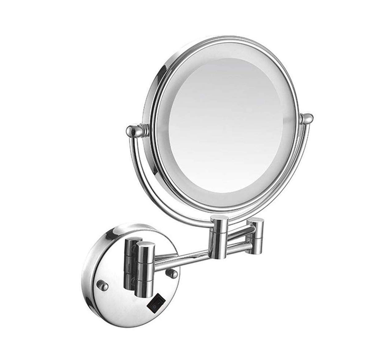 10X Magnification Wall Mounted Makeup Mirror - 360° Swivel & Extendable Vanity Mirror with Dual Sided Design, USB Rechargeable, 8 Inch - Perfect for Home, Hotel, Salon & Bathroom Shaving/Makeup Application