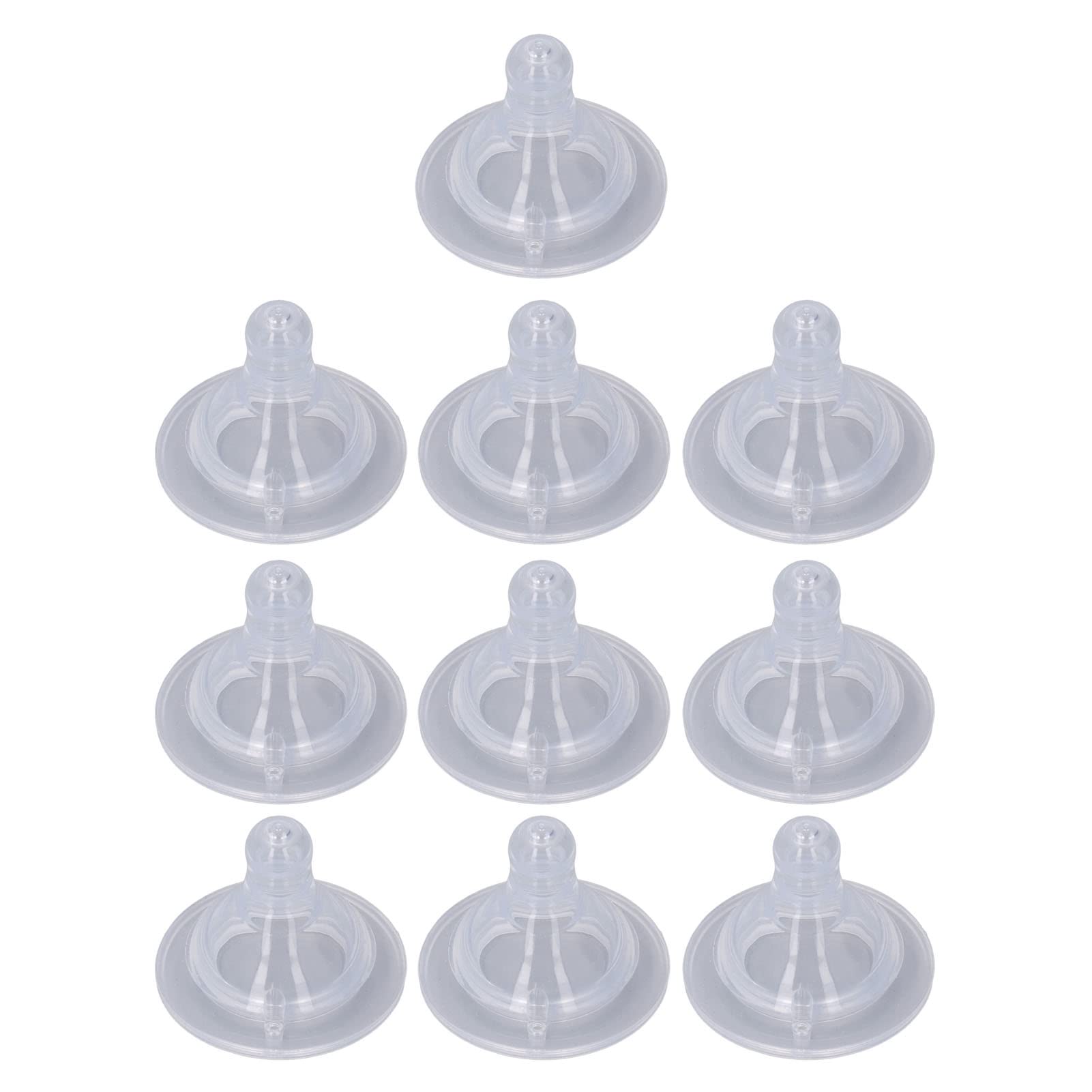 DUSC Wide Mouth Silicone Baby Feeding Nipples - 10 Pack Dishwasher Safe Replacement Nipples for Newborns & Infants - Perfect for Bottles, Breast Pumps, and Baby Feeding Essentials