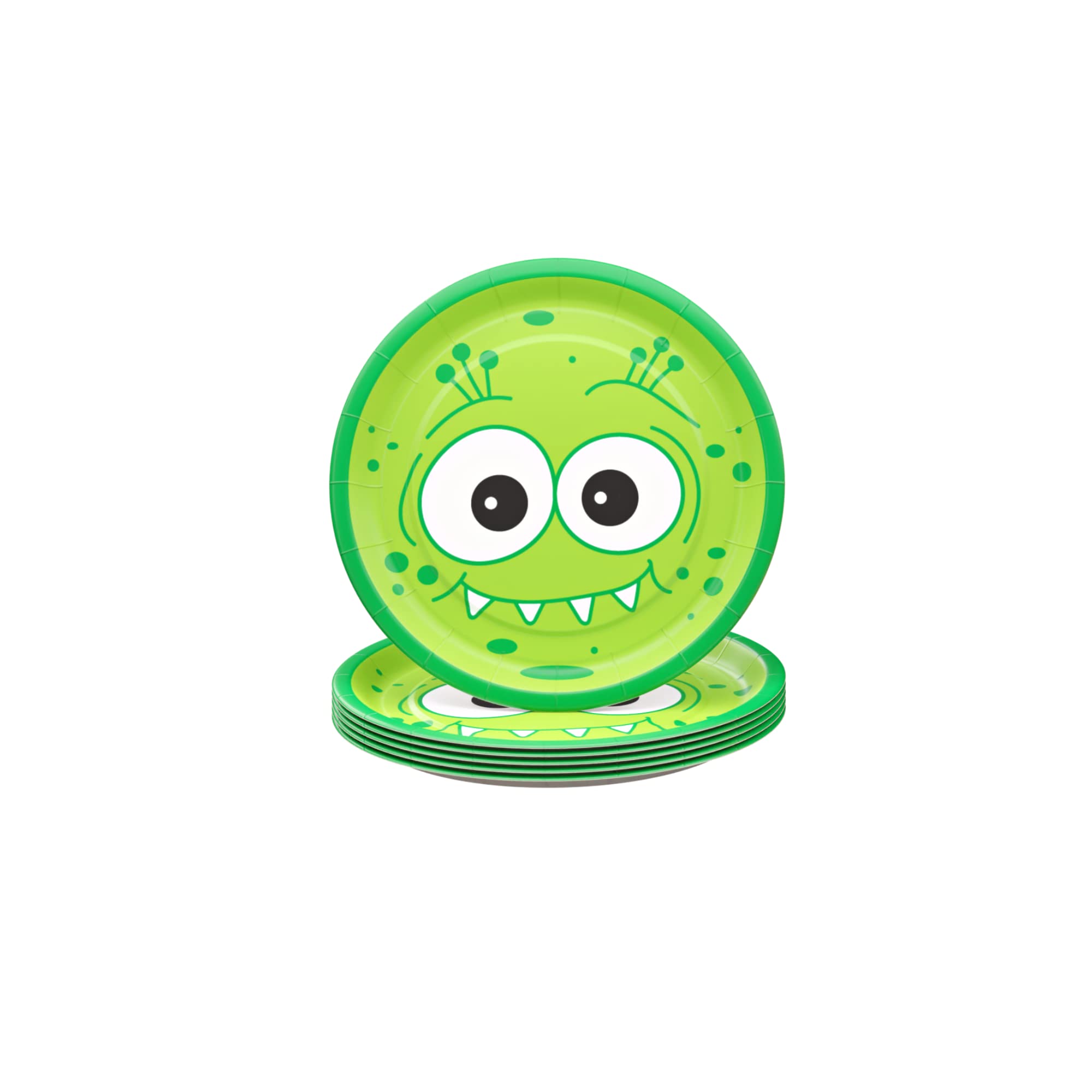 Monster Party Supplies Pack - 100 Pieces for 16 Guests | Monster Birthday Decorations, Plates & Napkins Set | Halloween Party Decor, 1st Birthday Theme | Perfect for Kids Birthday Parties & Halloween Celebrations