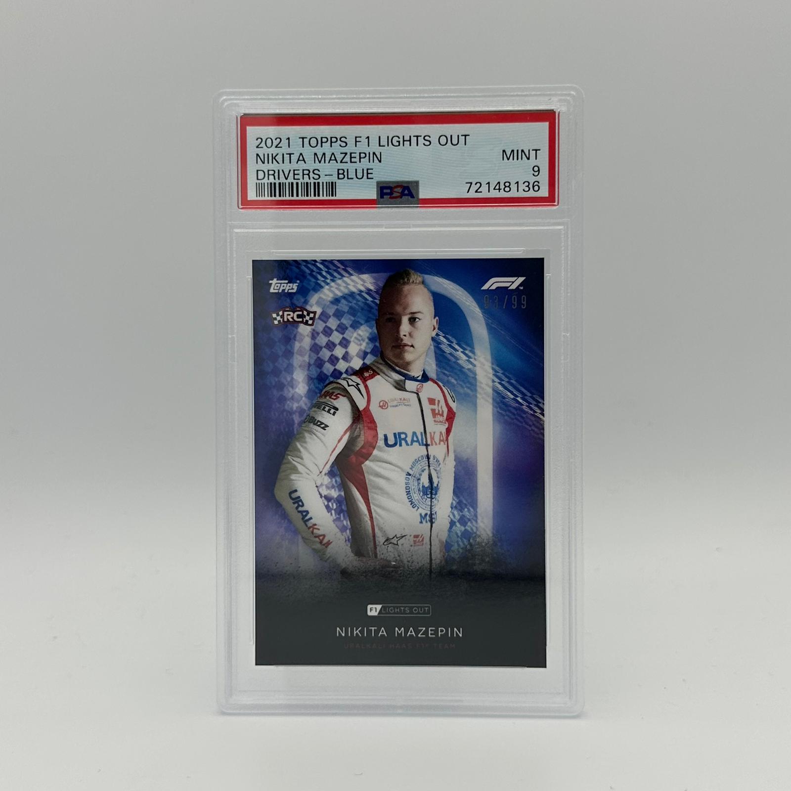 PSA 9 Graded 93/99 Nikita Mazepin Blue Parallel Racing Driver Card - Perfect for Collectors, Sports Memorabilia Enthusiasts, and F1 Racing Fans