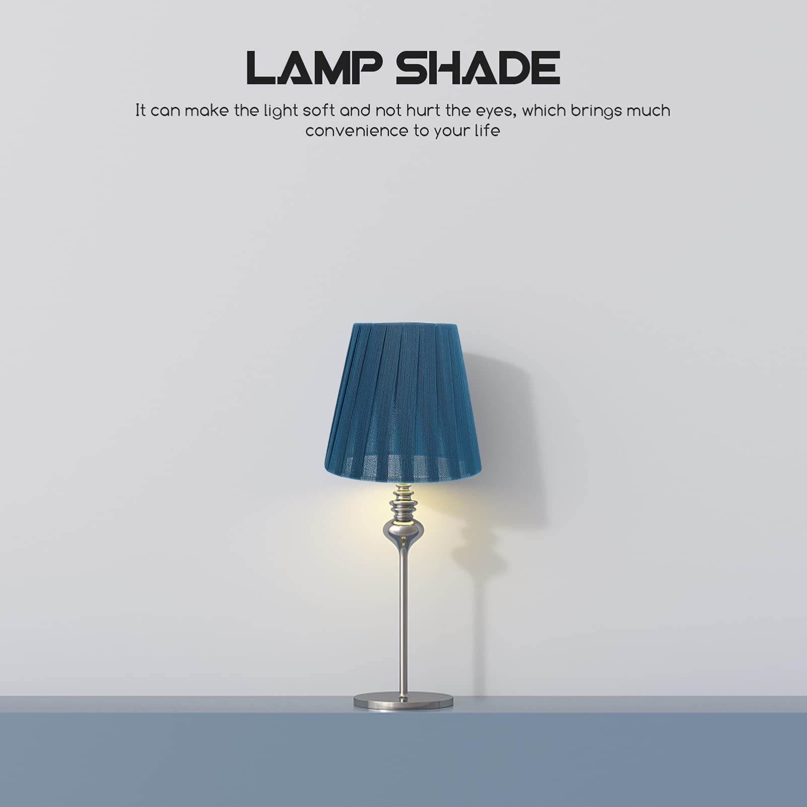 Balacoo 6-Piece Modern Drum Fabric Lamp Shade Set - Replacement Lampshades for Table Lamps, Floor Lamps & Wall Lights in Blue | Home Decor & Living Room Lighting Upgrade