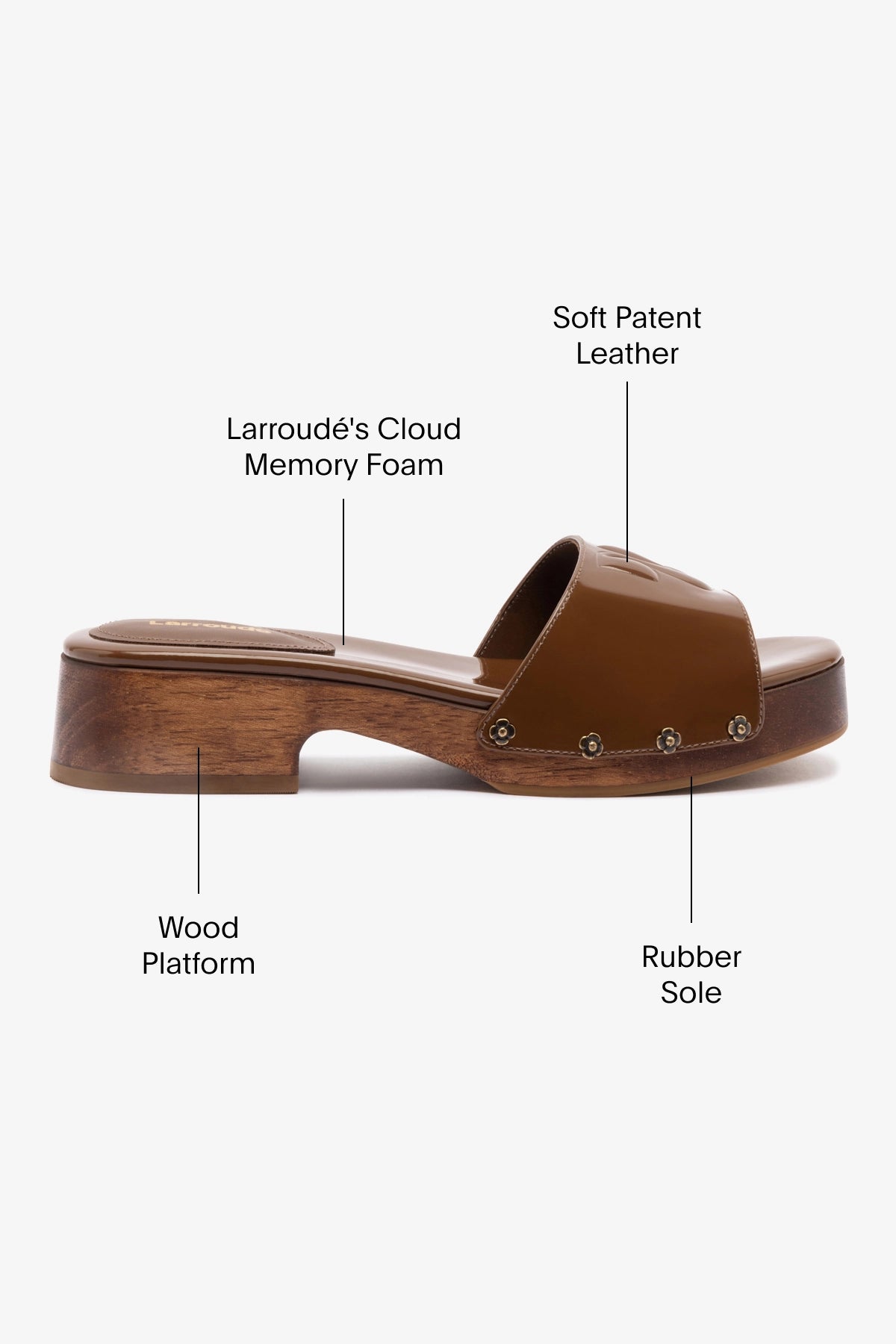 Zuzi Women's Mule Shoes in Burnt Umber Patent Leather - Comfortable Slip-On Loafers for Office, Casual Wear & Daily Walking