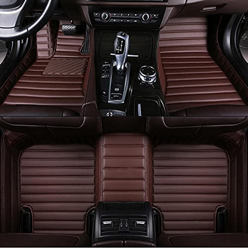 Premium Custom Car Floor Mats for Buick Regal, Lacrosse, Excelle, Encore, Enclave, Envision - All-Weather, Anti-Slip Leather Mats with Brown Stripe Design - Perfect for Daily Commutes, Road Trips & Extreme Weather Protection