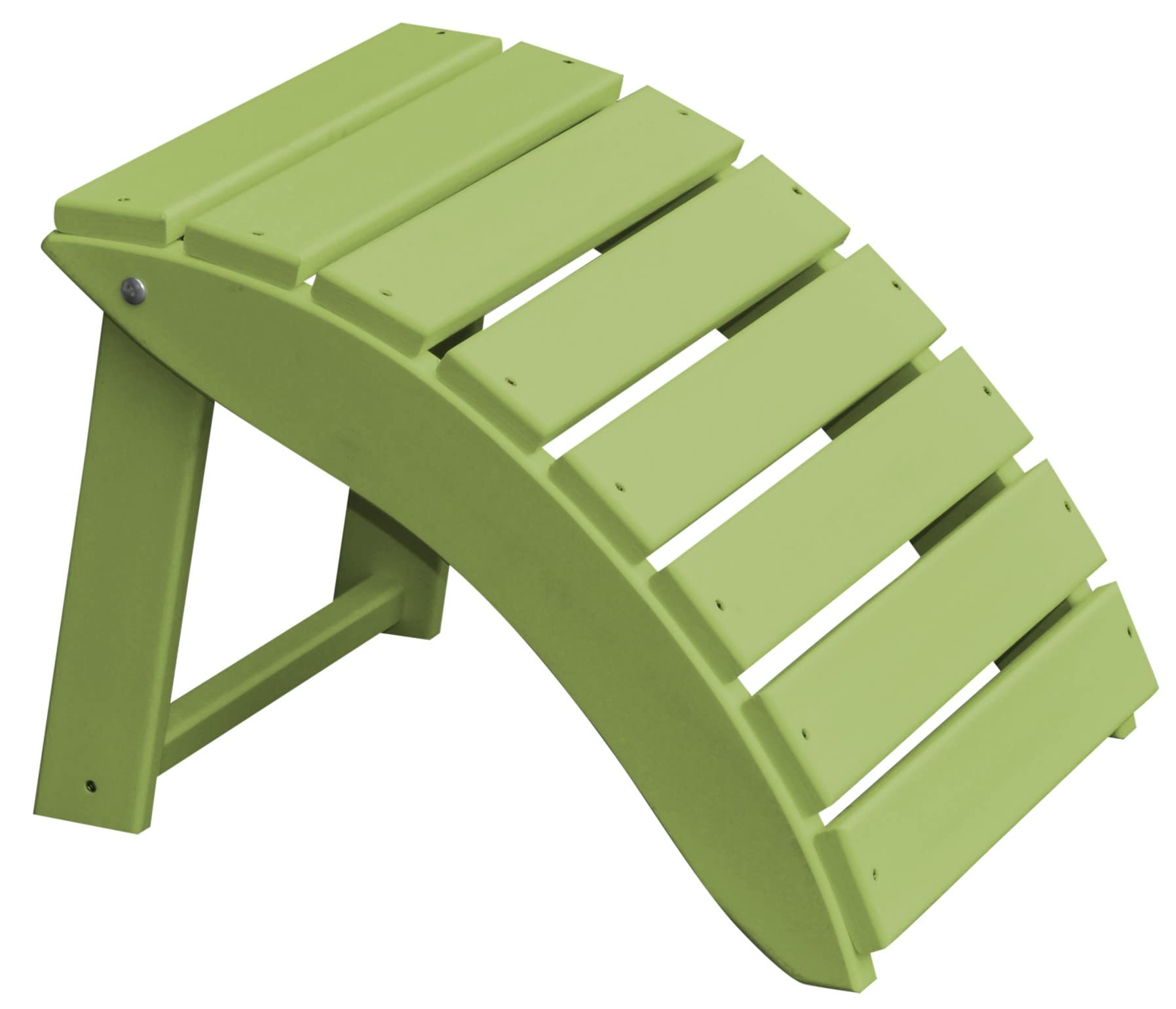 Folding Ottoman with Poly Fabric in Tropical Lime - Compact & Versatile Footrest, Storage Stool for Living Room, Bedroom, or Patio - Furniture Barn USA