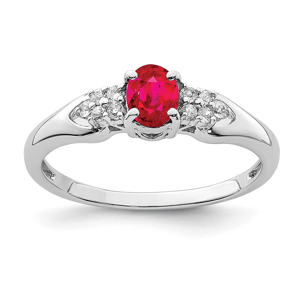 925 Sterling Silver Ruby & White Sapphire Ring for Women | Elegant Fine Jewelry Gift for Her | Perfect for Anniversaries, Birthdays & Special Occasions