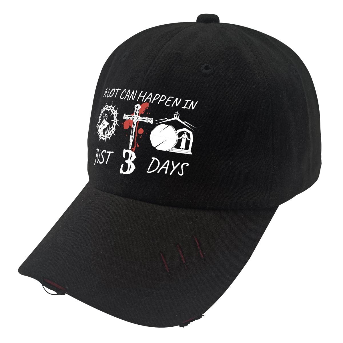 Xosi Happy Easter Baseball Cap - Vintage Jesus Design Adjustable Hat for Men & Adults - Perfect for Easter Celebrations, Church Events & Casual Wear