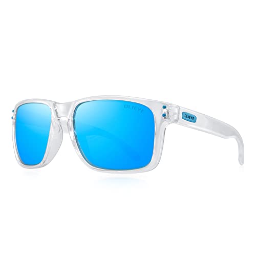 Transparent Frame/Blue Mirror Lens/Blue Metal