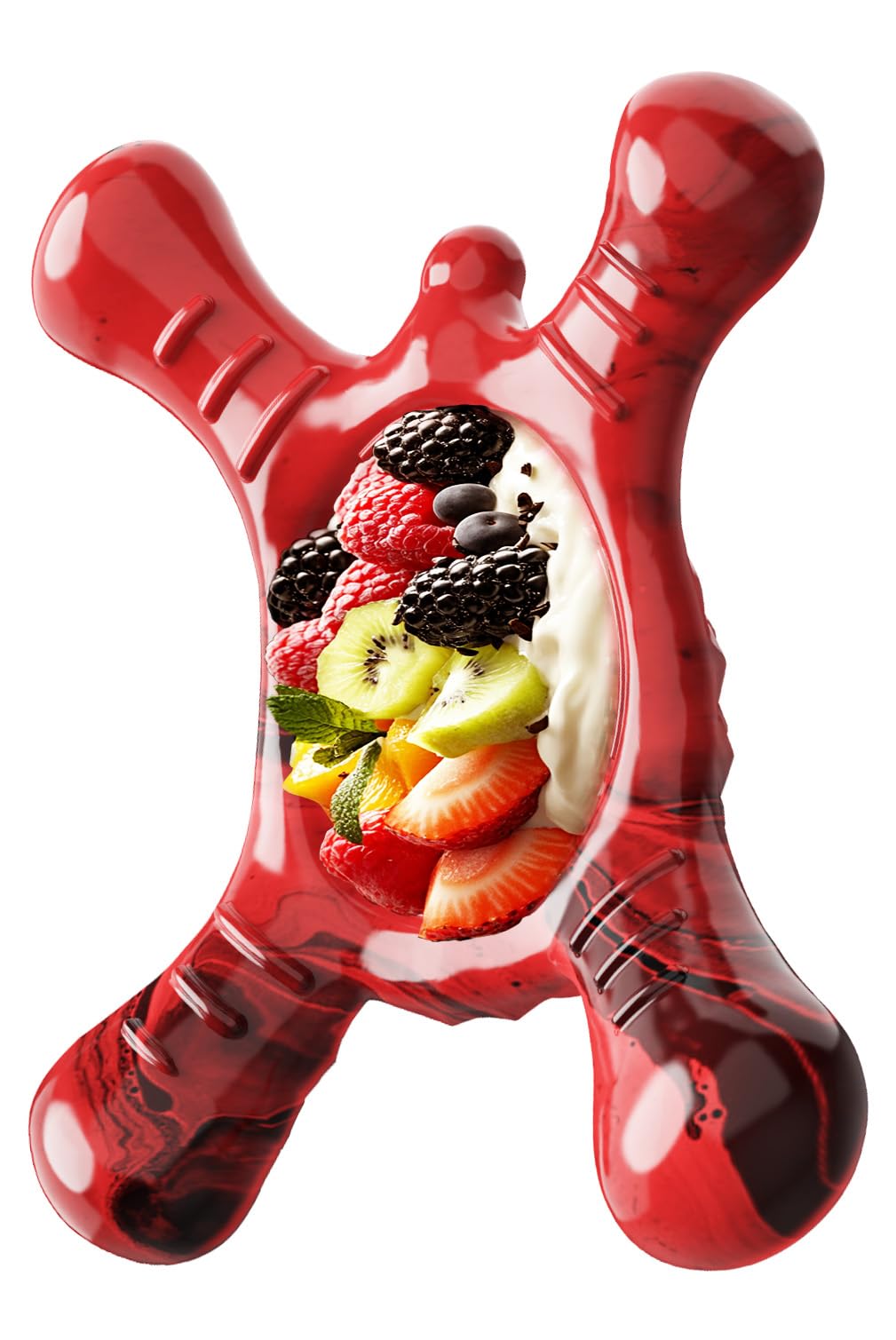 Indestructible Dog Chew Toys for Aggressive Chewers - Tough Durable Nylon Dog Bones for Medium/Large Breeds, Puppy Teething Essentials, Bacon Scented, Red - Perfect for Training, Playtime, and Keeping Them Busy