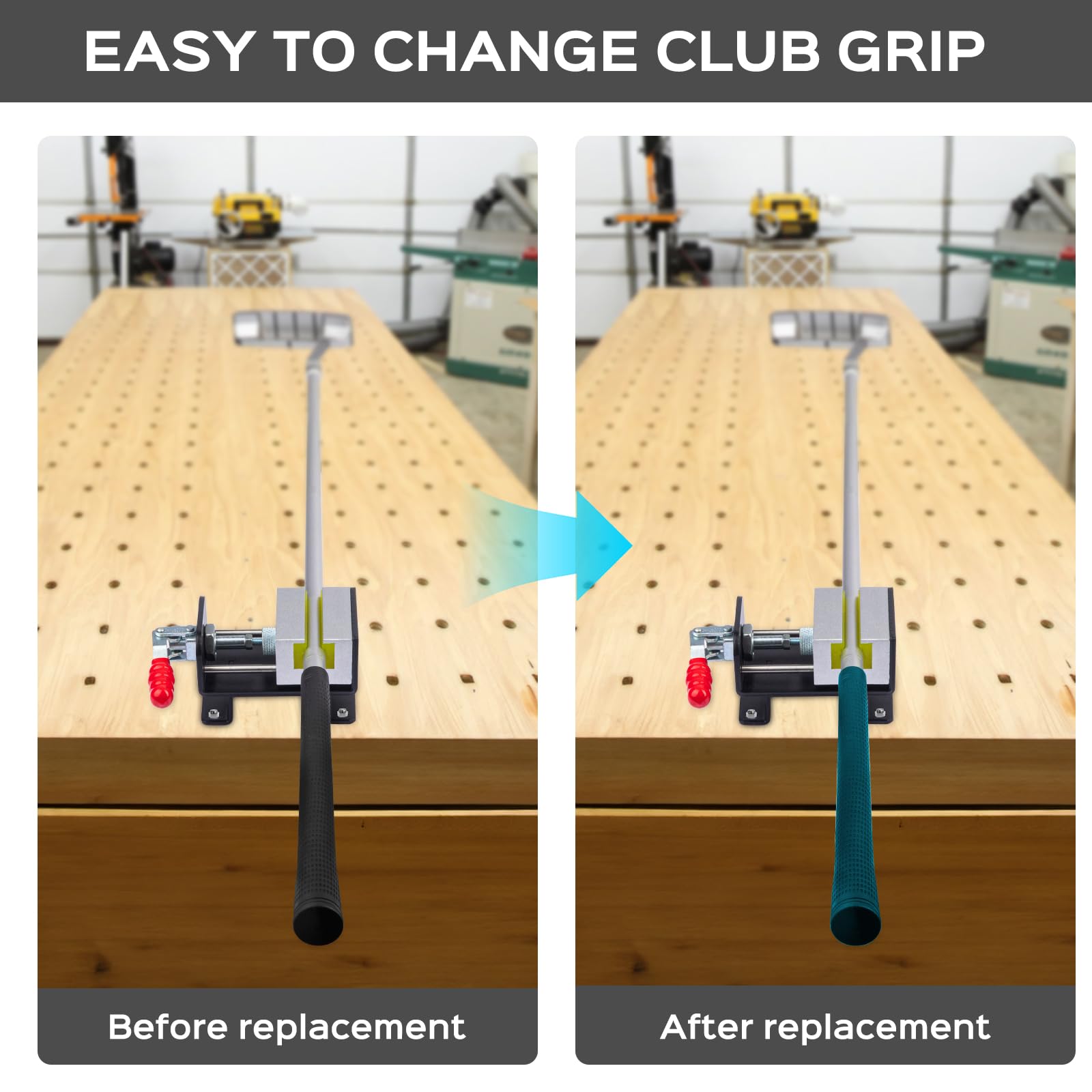 Heavy Duty Golf Club Vise Clamp - Professional Golf Shaft Clamp & Grip Removal Tool for Regripping Station | Durable Golf Club Vice for Men | Perfect Golf Accessories & Unique Gift for Golfers (Workshop, Home Practice, Club Repair)