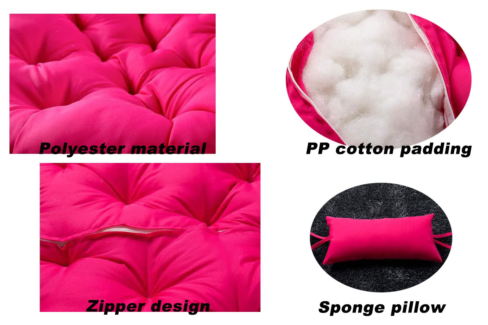 Thick Comfortable Hanging Egg Chair Cushion - Indoor Swing Chair Seat Pad for Leisure & Relaxation - Perfect for Porch, Patio, or Sunroom