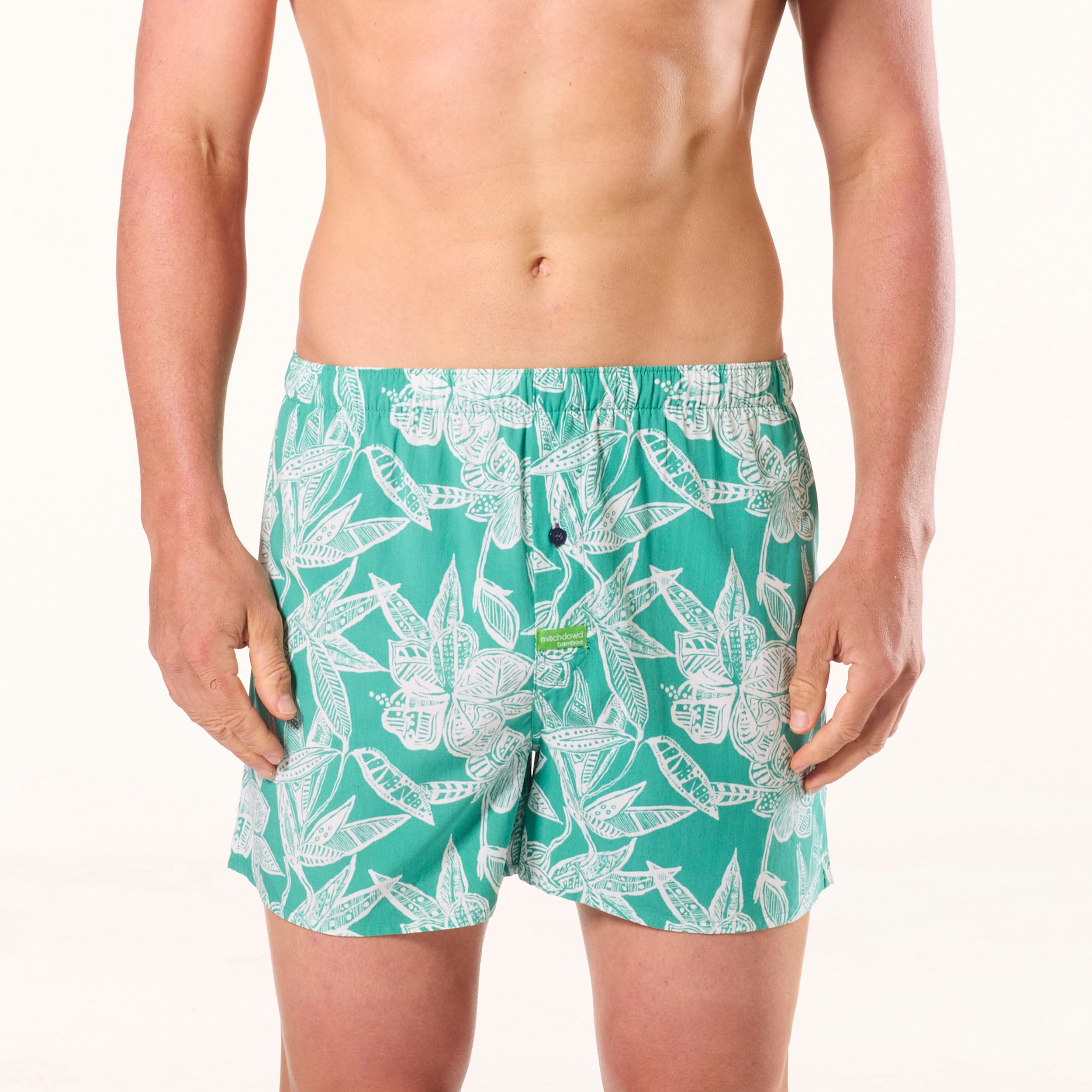 Premium Men's Maui Blossoms Bamboo Boxer Shorts - Breathable & Eco-Friendly Underwear for Daily Comfort | Perfect for Travel, Lounging & Sleep