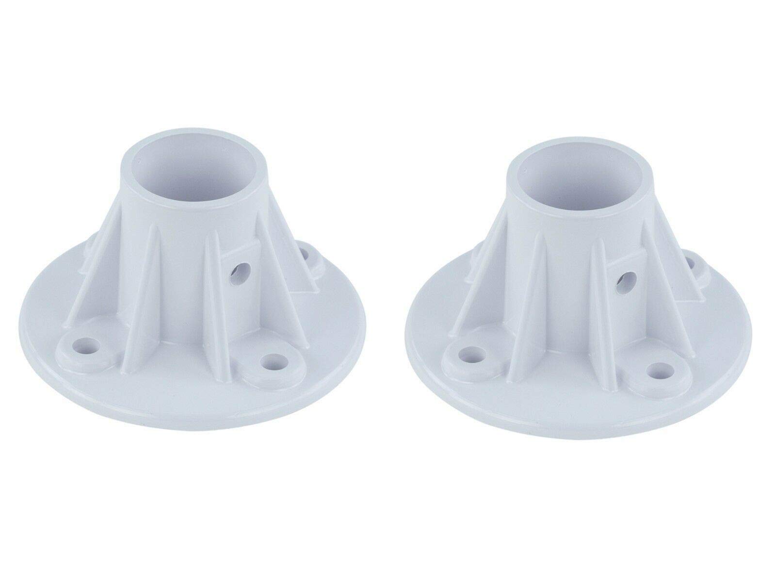 2 Pack Plastic Slide Deck Flanges for Swimming Pools - Durable Pool Slide Mounting Hardware for Backyard, Inground & Above Ground Pools