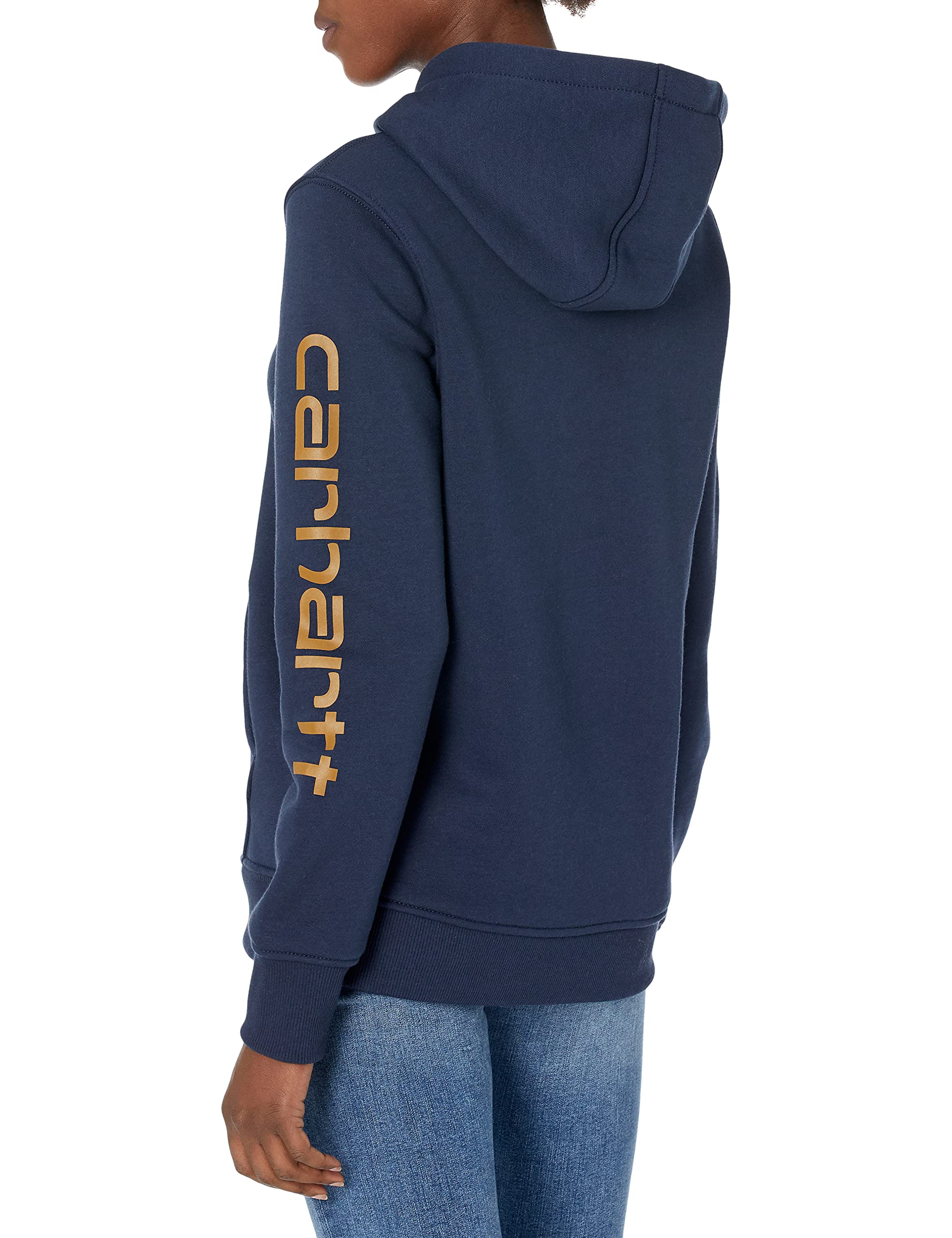 Carhartt Women's Relaxed Fit Midweight Logo Sleeve Graphic Sweatshirt - Cozy Pullover for Casual Wear, Work & Outdoor Activities