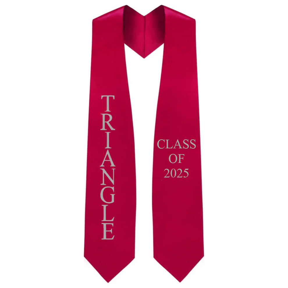 Trendy Triangle Lettered Stole with Year - Perfect for Graduation, School Events & Winter Fashion Accessories