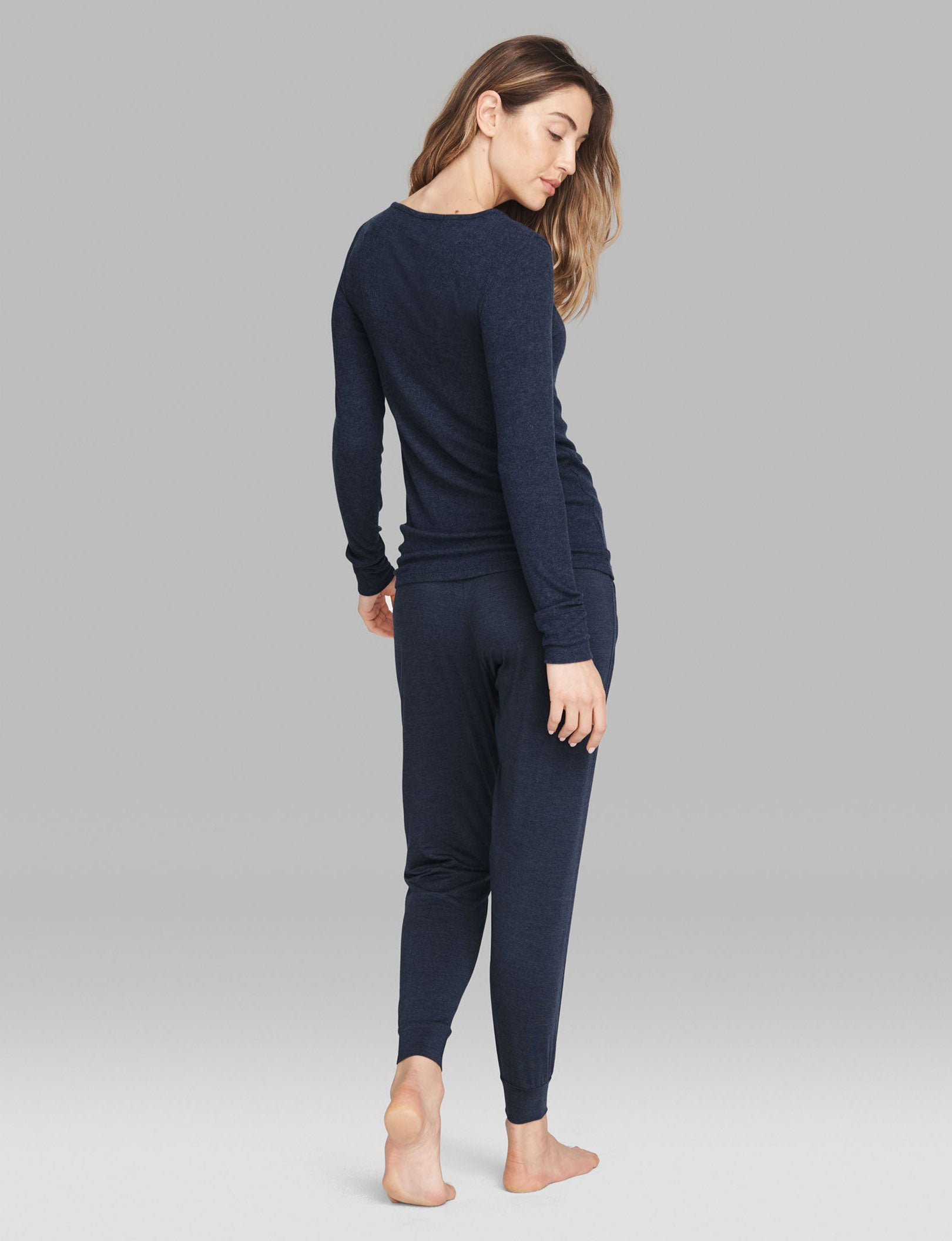Women's Casual Henley Long Sleeve Shirt - Soft Cotton Relaxed Fit T-Shirt for Lounge, Sleep & Everyday Wear