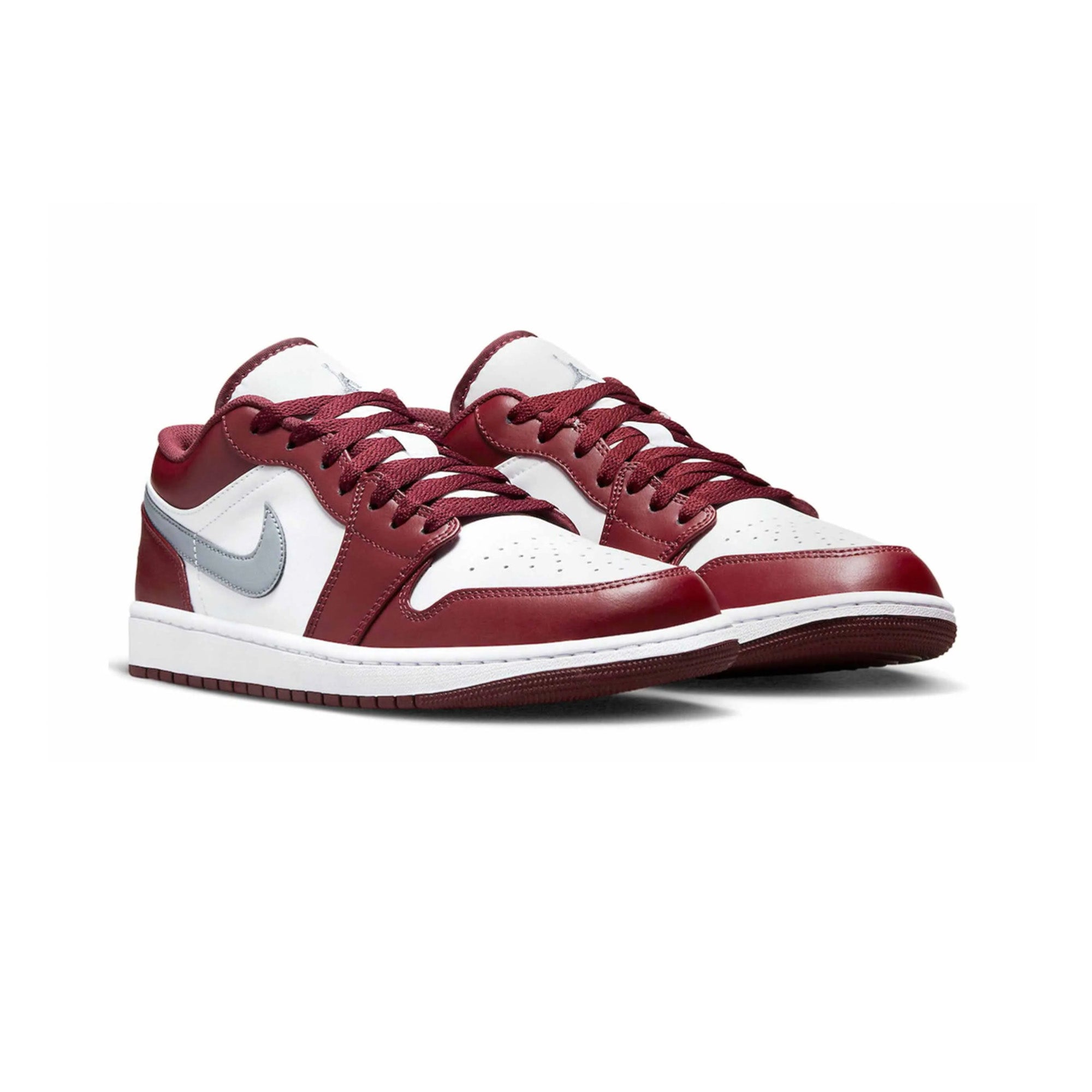 Air Jordan 1 Low 'White Bordeaux' Sneakers (2022) - Men's Basketball Shoes for Casual Wear & Street Style Fashion