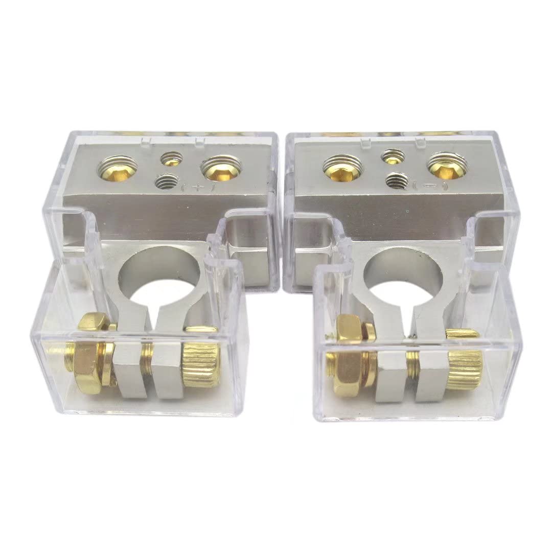 2PCS Heavy Duty Universal Battery Terminal Connectors - Positive & Negative Clamps for Car, Truck, Bus - Corrosion Resistant, Secure Connection - Ideal for Vehicle Maintenance & Emergency Battery Replacement