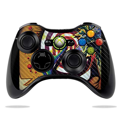 MightySkins Carbon Fiber Skin for Microsoft Xbox 360 Controller - Bullseye Design | Protective & Durable Textured Vinyl Wrap | Easy to Apply, Remove & Change Styles | Made in USA | Perfect for Gaming, Customization & Controller Protection