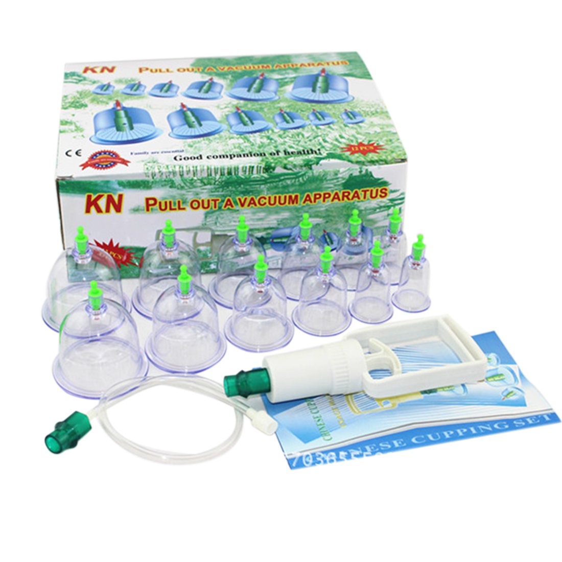 12-Cup Chinese Cupping Therapy Set for Pain Relief & Muscle Relaxation - Acupuncture Cupping Kit for Back Pain, Neck Tension & Detox - Perfect for Home Spa, Massage & Alternative Medicine Treatments