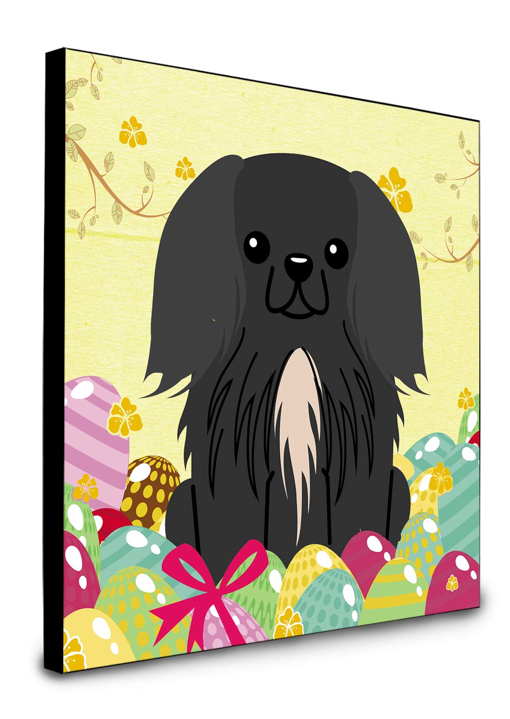 Caroline's Treasures Pekingnese Dog Easter Eggs Wall Art Panel - Colorful Black Dog Artwork for Home Decor | Perfect for Easter Decorations, Living Room & Bedroom Wall Decor
