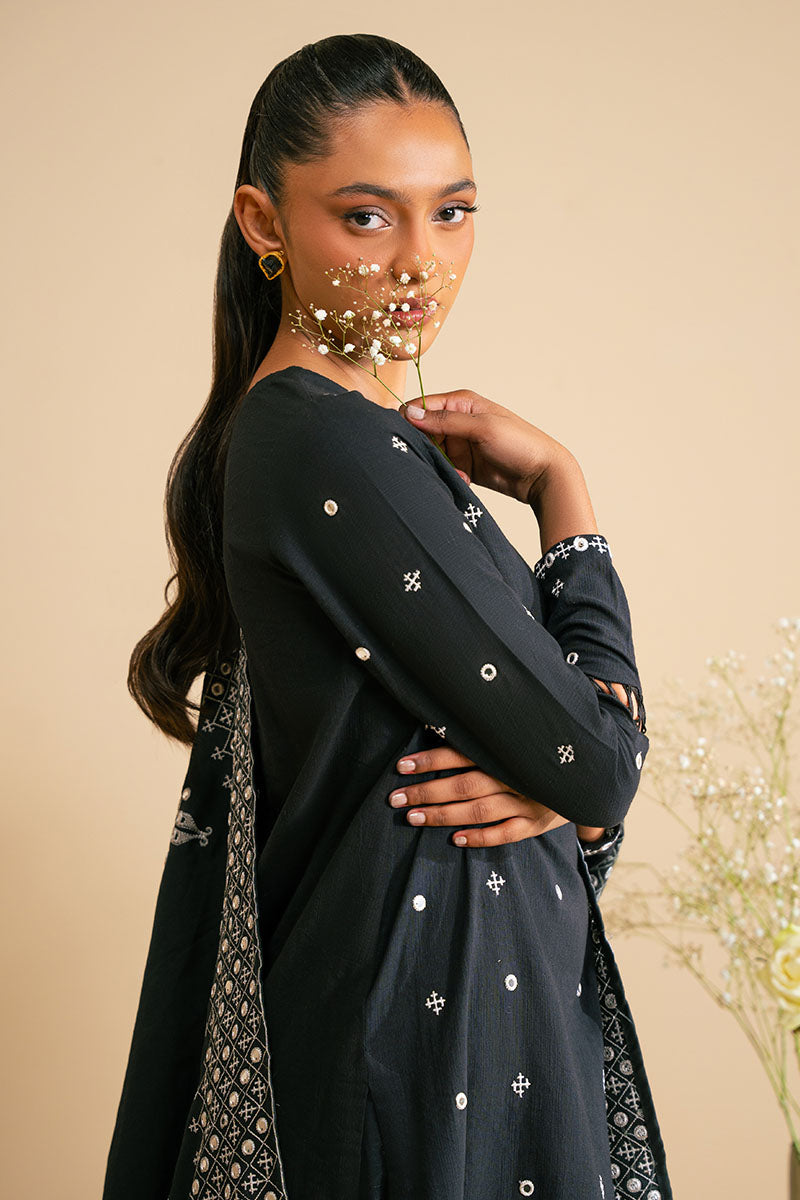 Monochrome Haze 2-Piece Set (Shirt & Dupatta) - Stylish Ethnic Outfit for Women | Perfect for Festivals, Weddings & Special Occasions