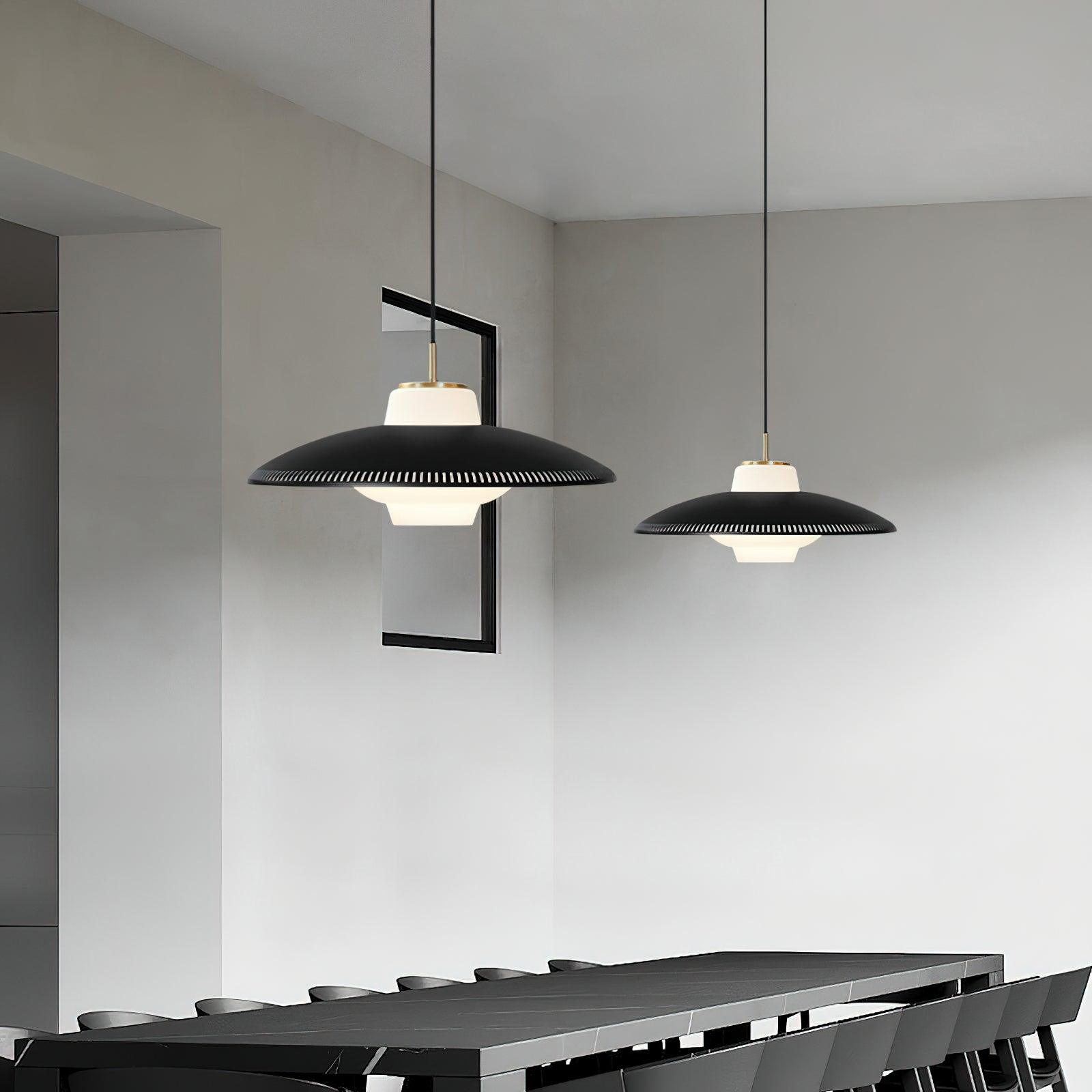 Modern Alien Frisbee Pendant Light Fixture - UFO-Inspired Hanging Lamp for Living Room, Bedroom & Dining Room Decor