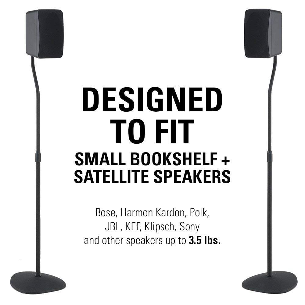 SANUS Adjustable Height Speaker Stand - Extends 28