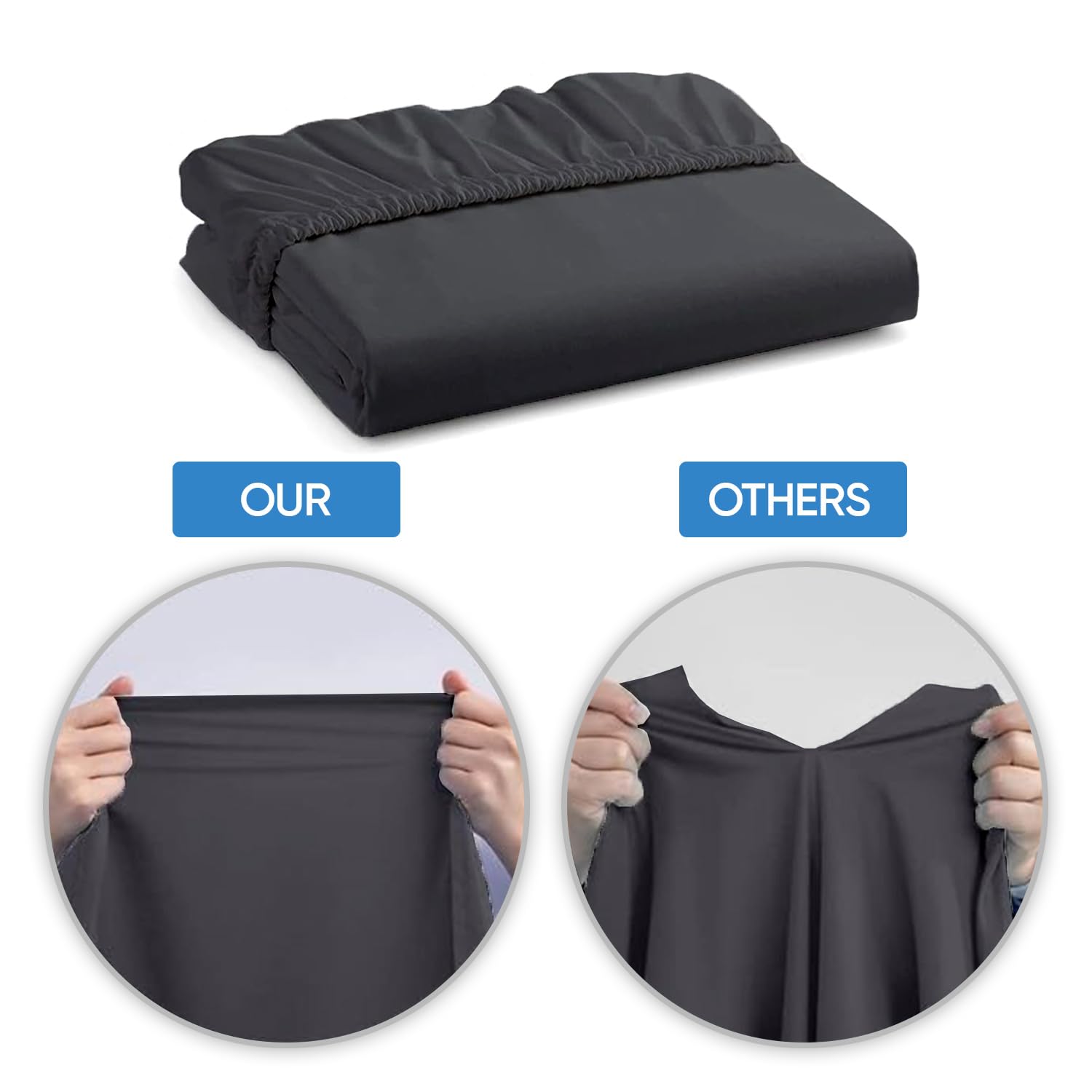 Luxury 100% Egyptian Cotton King Size Fitted Sheet - 1000 Thread Count, Deep Pocket (Up to 17