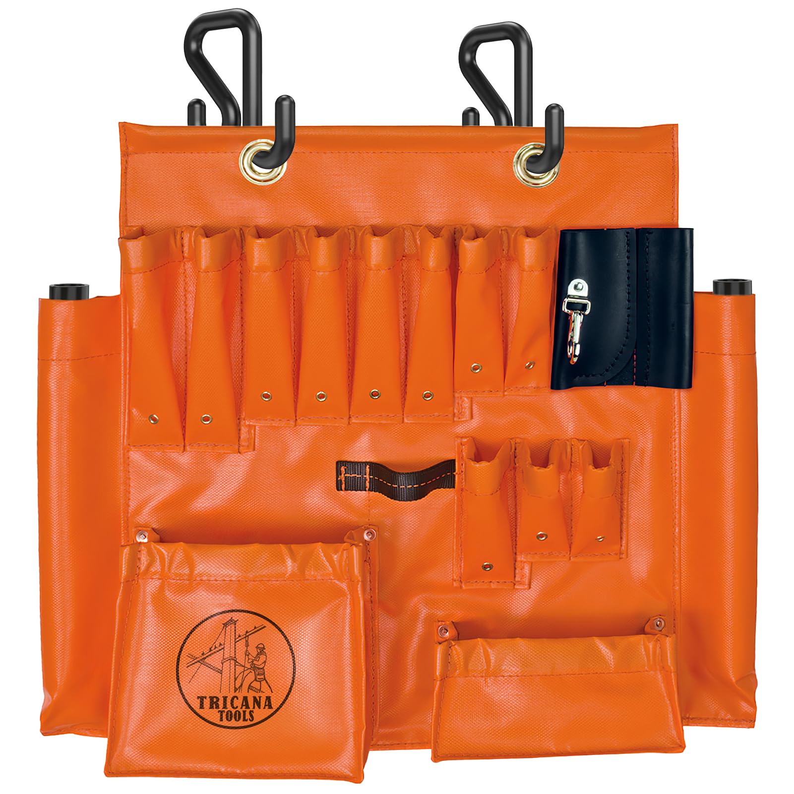 Lineman Tool Board - Heavy Duty Aerial Apron with Magnet & Plastic Bucket Truck Organizer - 16+ Pockets & Bucket Hooks - Vinyl Material - Perfect for Utility Workers, Electricians & Line Technicians (Ideal for Climbing, Repairs & Equipment Organization)