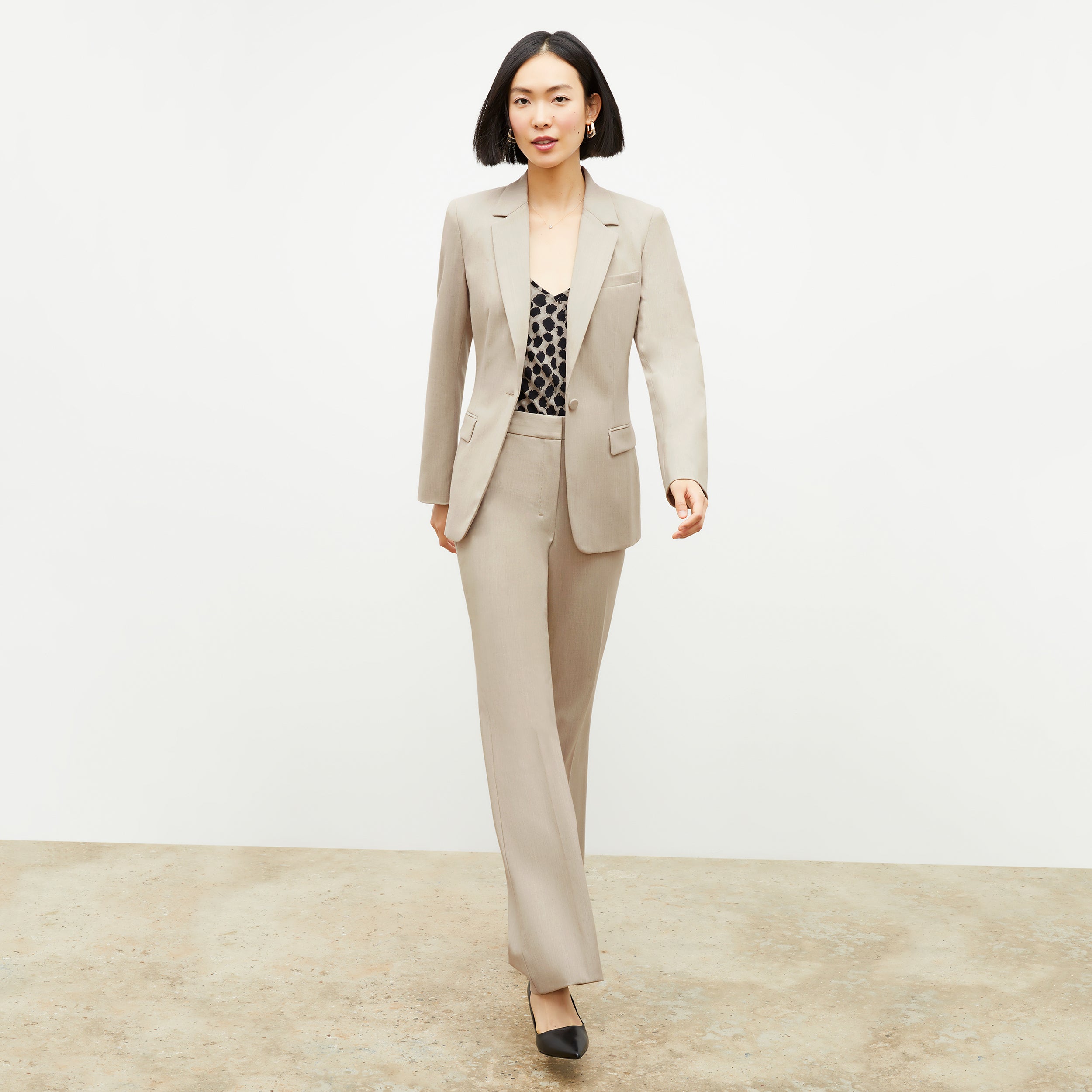 Horton Pant - Washable Wool Twill Pants for Men & Women | Natural Melange Color | Comfortable Office Wear & Casual Outfits