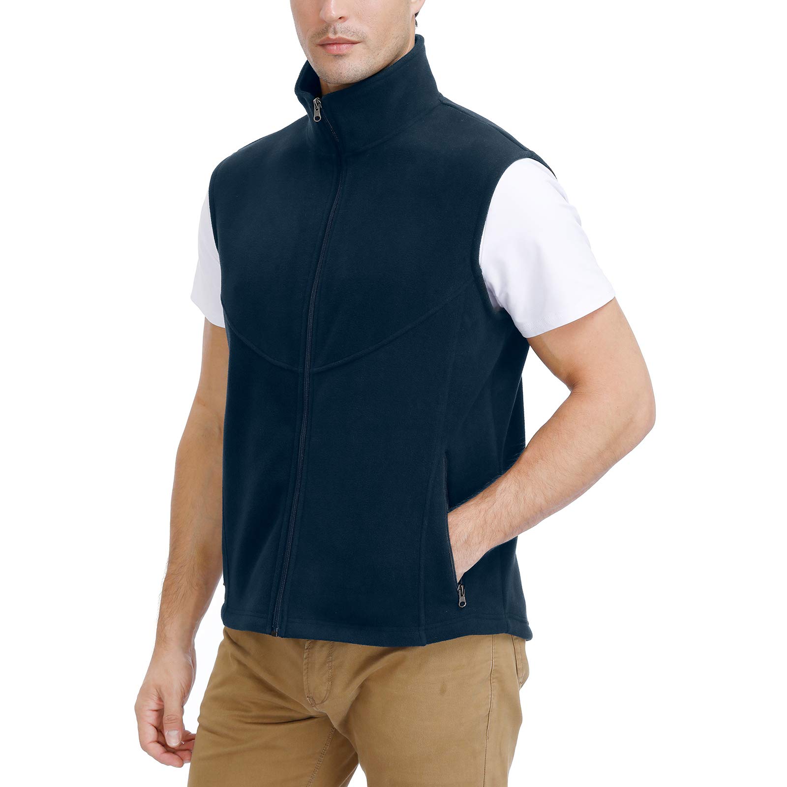 MOHEEN Men's Fleece Vest - Lightweight Full Zip Softshell Sleeveless Jacket with Pockets for Outdoor Activities, Hiking, Camping & Casual Wear