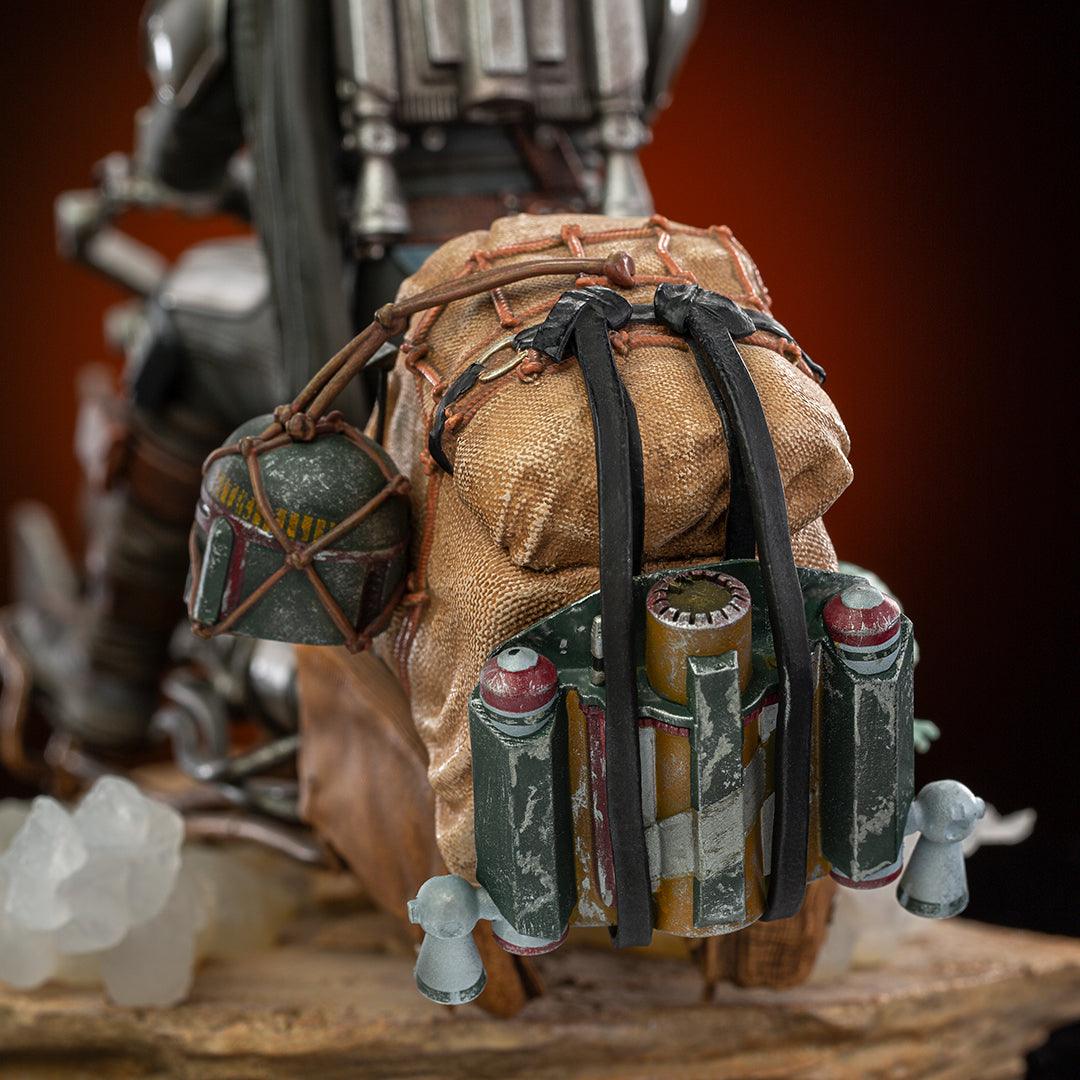 Iron Studios The Mandalorian on Speederbike Deluxe Art Scale 1/10 Statue - Premium Collectible for Star Wars Fans, Perfect for Display in Home, Office or Gaming Room