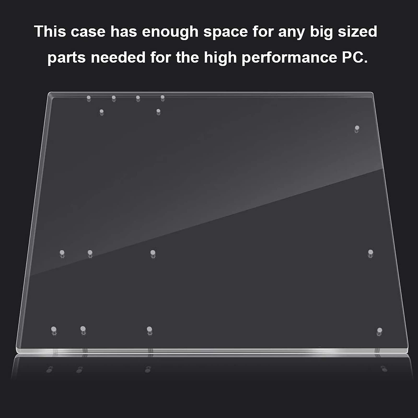 Transparent Acrylic Open Frame Computer Case Stand - DIY ATX Motherboard Base for Custom PC Builds | Perfect for Gaming Rigs, Workstations & Home Office Setups