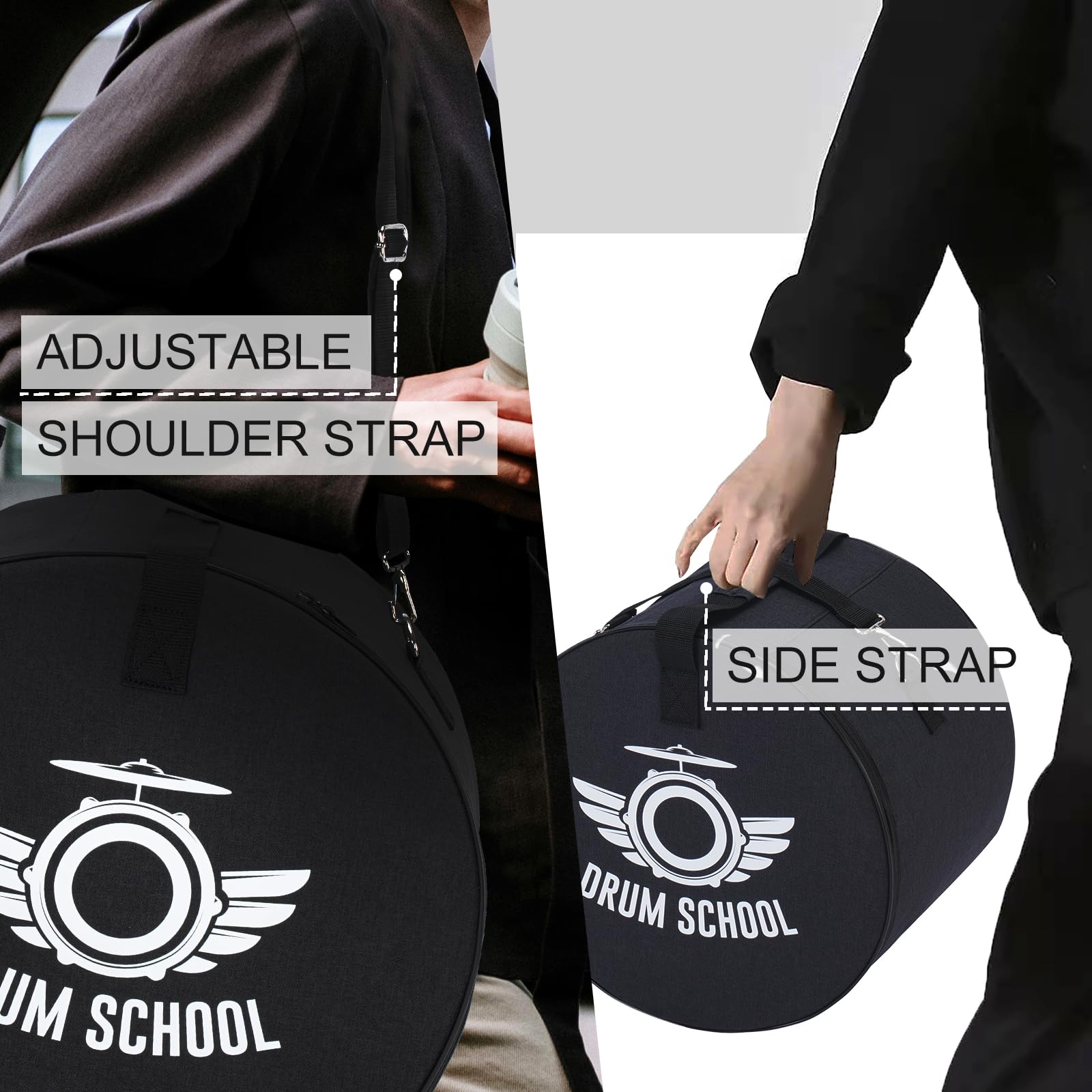 6-Piece Drum Bags Set - Padded Soft Carrying Cases for 10