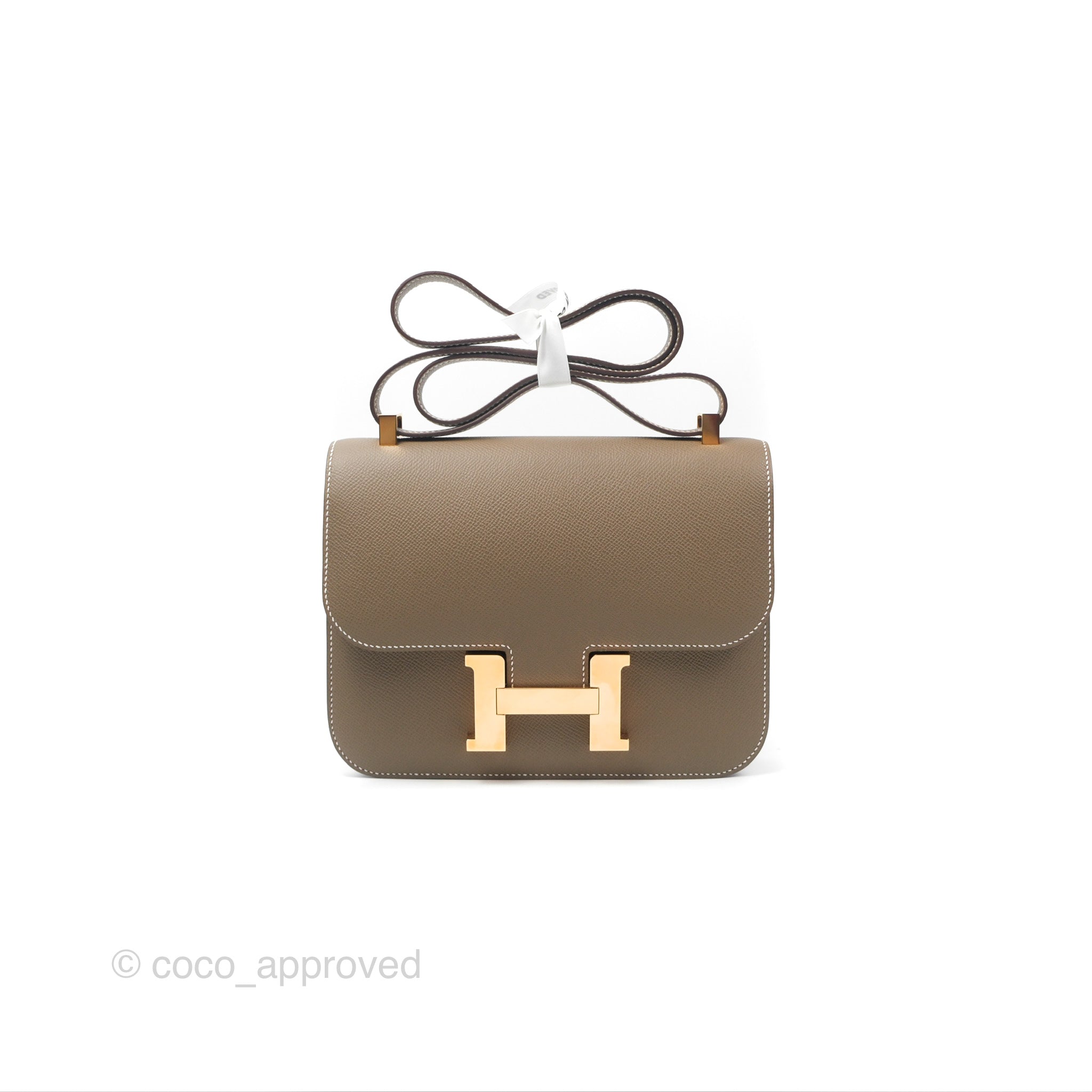 Authentic Hermès Constance 24 Bag in Etoupe Epsom Leather with Rose Gold Hardware - Luxury Shoulder Bag for Women | Perfect for Work, Parties & Special Occasions