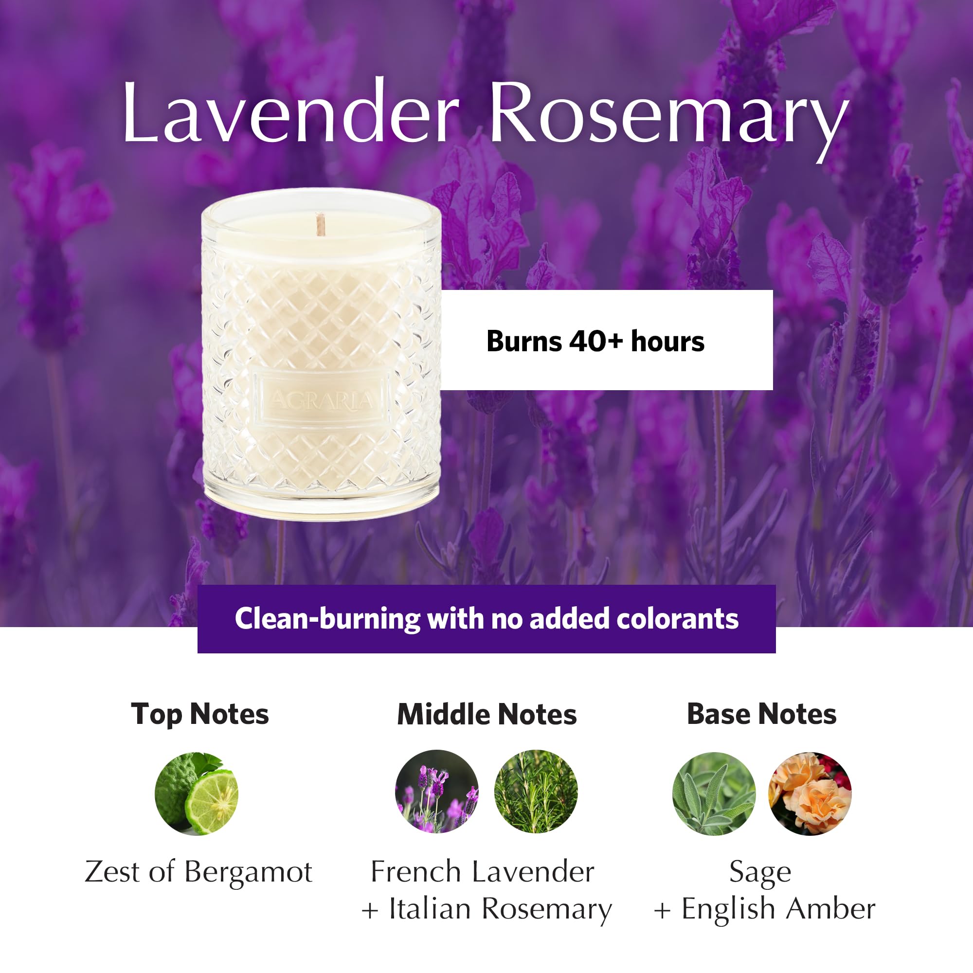 AGRARIA Premium Scented Soy Wax Candles - Long-Lasting Vegan Home Fragrance Candles for Relaxation & Aromatherapy - Elegant 7oz Gift for Housewarming, Spa Nights & Romantic Dinners