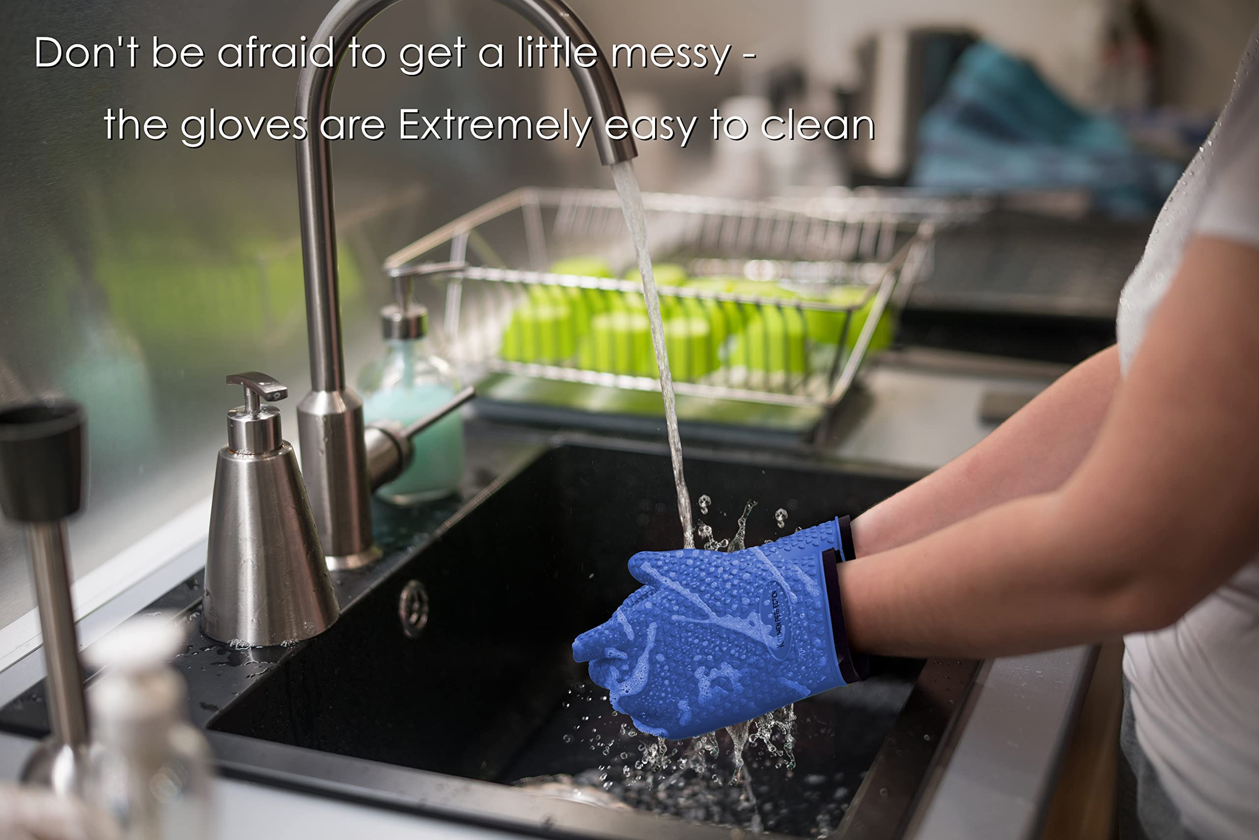 Heat Resistant Silicone BBQ Gloves for Smoker, Grill & Fryer - Waterproof Oven Mitts Set with 3 Bonus Accessories - Perfect for Outdoor Cooking, Camping & Backyard Barbecues