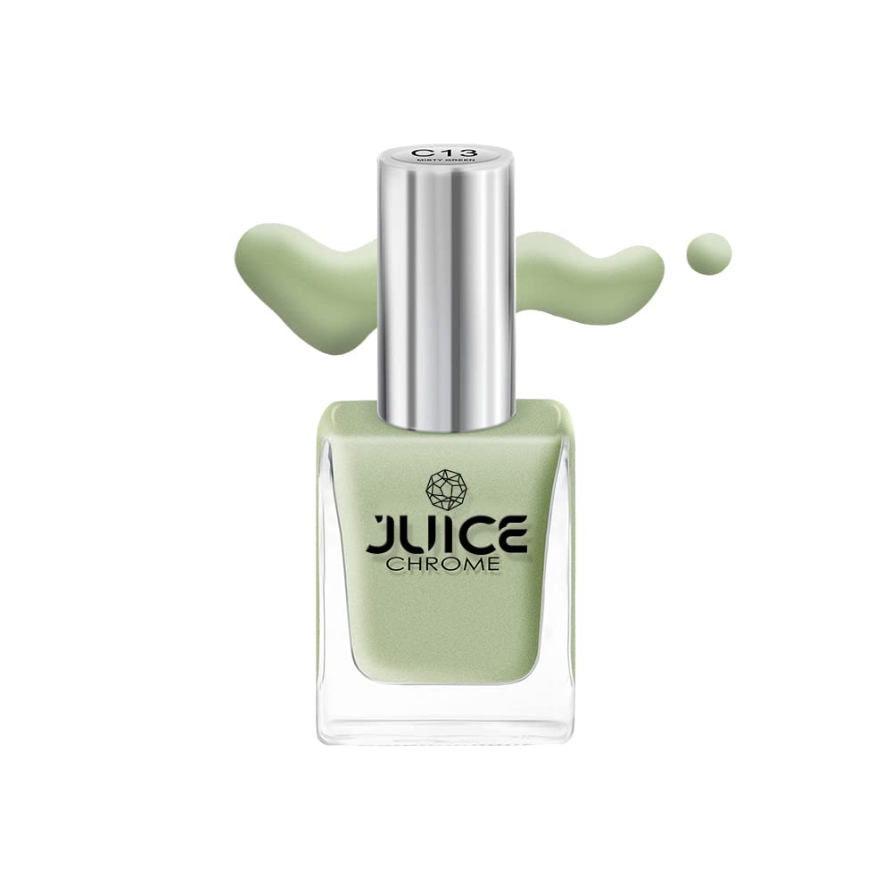 JUICE Quick-Dry Long Lasting Chip Resistant Nail Polish - Misty Green C13 | High Gloss Gel Finish, F&D Approved Colors | Perfect for Salon, Home Manicures & Special Occasions