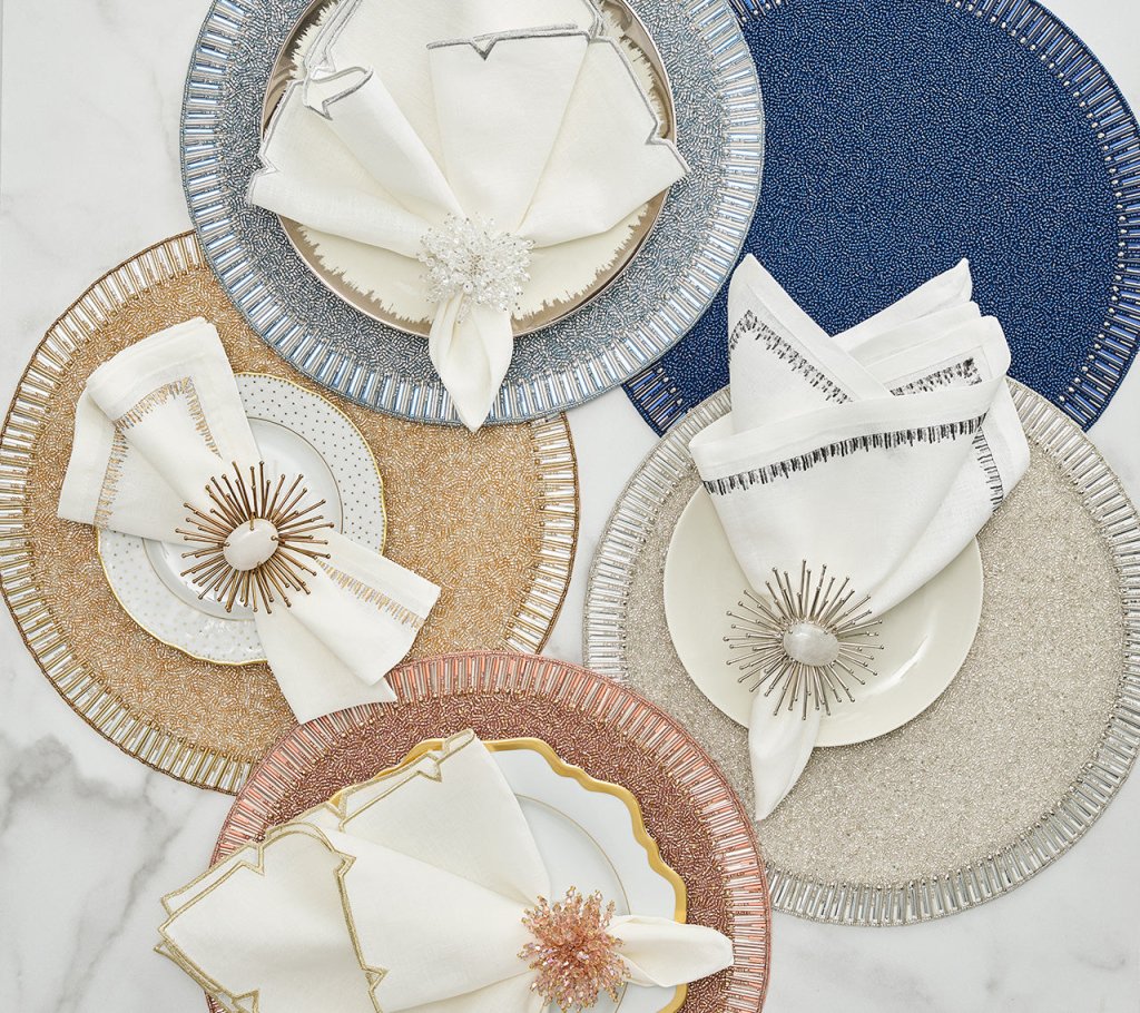 Premium Bevel Edge Placemats Set of 4 - Elegant Table Setting for Dinner Parties, Holidays & Everyday Use