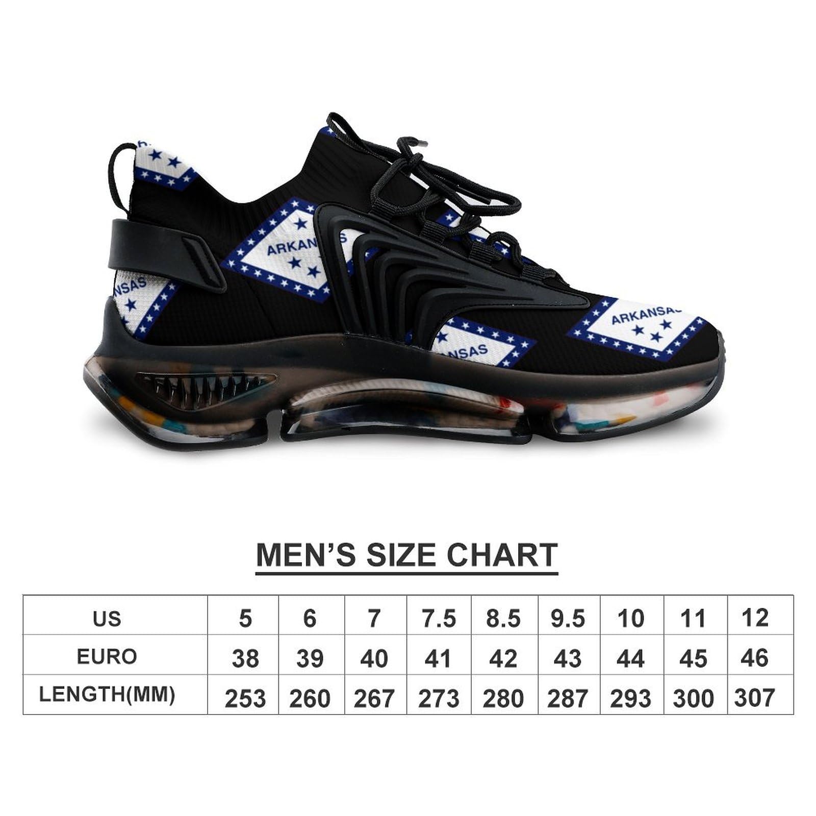 Arkansas State Flag Men's Running Shoes - Lightweight Athletic Sneakers for Gym, Hiking & Casual Wear - Breathable Sports Shoes for Jogging & Outdoor Activities