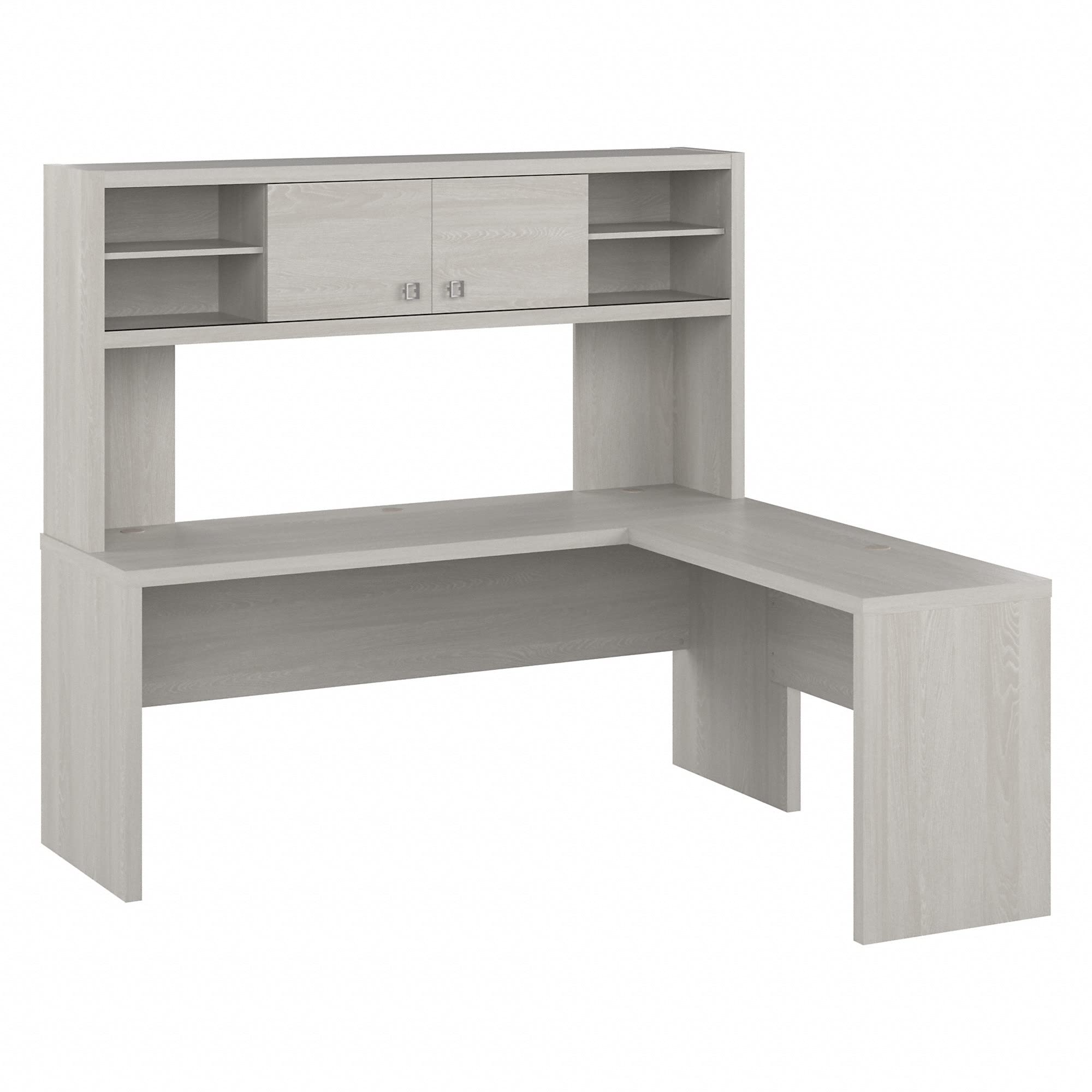 Bush Business Furniture Echo L-Shaped Computer Desk with Hutch, 72 Inch Wide, Gray Sand - Perfect for Home Office, Gaming Setup & Small Workspace