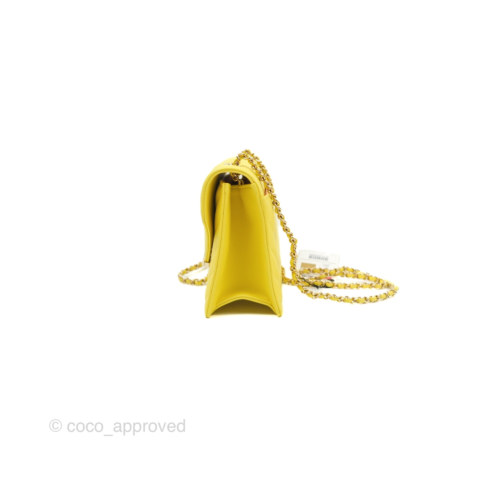 Chanel Chevron Square Envelope Flap Bag in Yellow - 19C Collection | Luxury Crossbody Bag for Women, Perfect for Parties & Evening Events