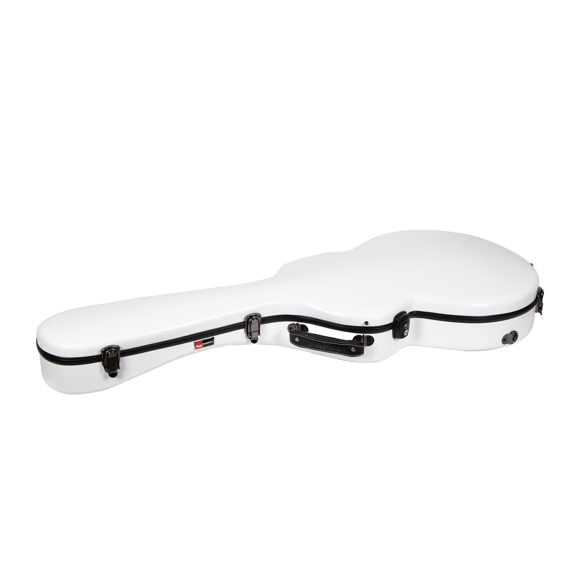 Crossrock Fiberglass Hard Shell Guitar Case with Backpack - White 335 Style | Durable Protection for Acoustic & Electric Guitars | Perfect for Travel, Gigging & Storage