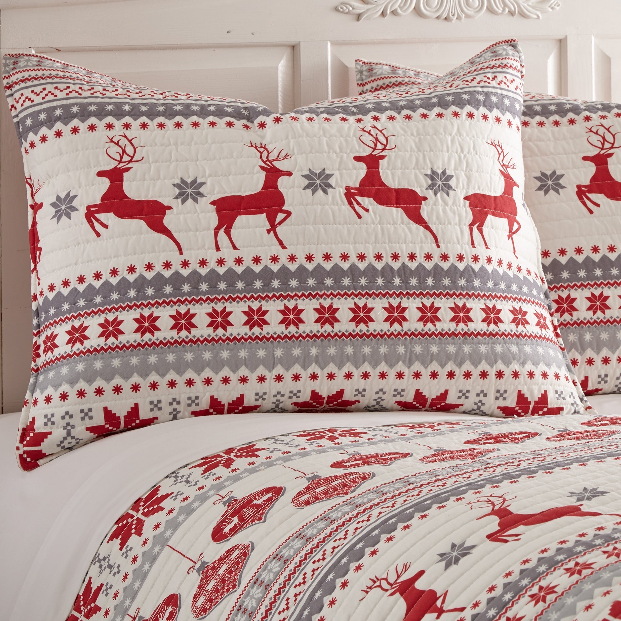 Silent Night Quilt Set - Queen Size Soft Bedding Comforter with Pillow Shams - Cozy Winter Warmth for Bedroom Decor - Perfect for Cold Nights & Guest Room Essentials