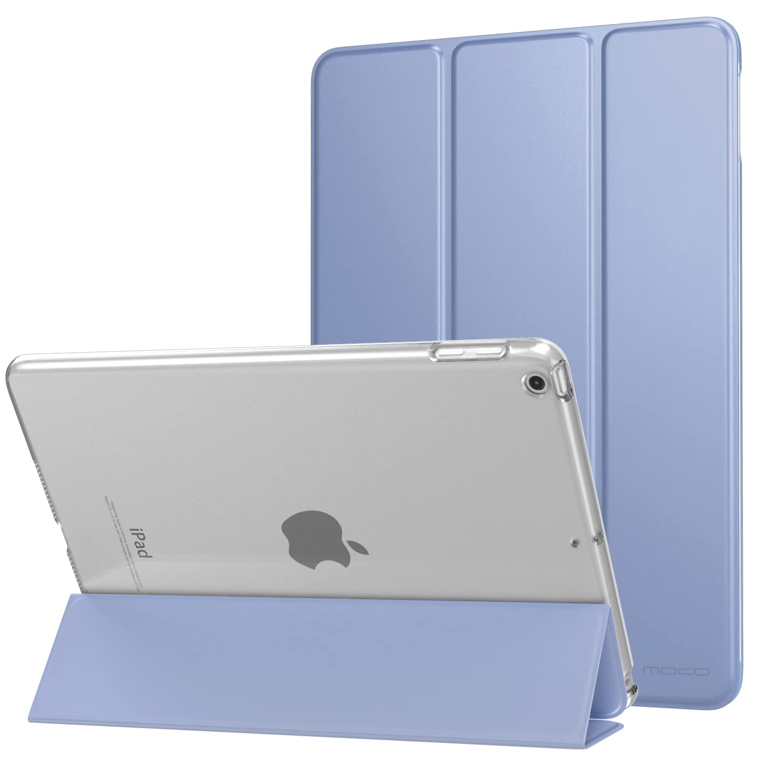 MoKo Slim Lightweight Smart Shell Stand Cover Case for iPad 9.7 Inch 5th/6th Generation (2018/2017 Model) - Translucent Frosted Back Protector with Auto Wake/Sleep - Lavender Purple | Perfect for Work, School & Travel Protection