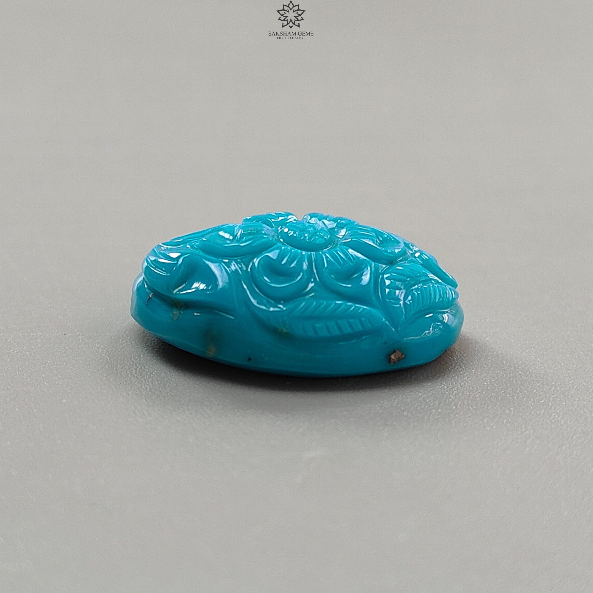 Natural Blue Turquoise Gemstone Cabochon - 28.80cts Hand Carved Oval Shape (26x19mm) - December Birthstone for Jewelry Making, Rings & Pendants