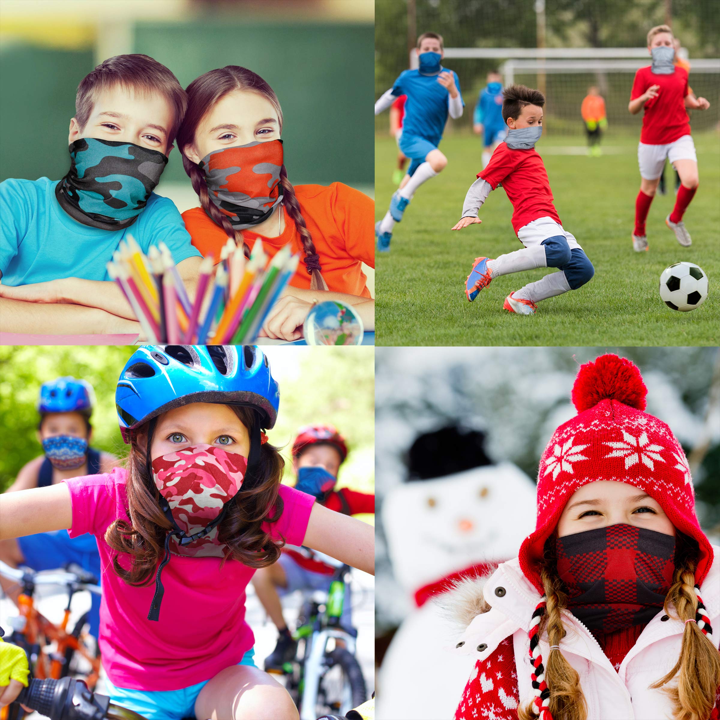 Kids Camo Gaiter - UV Protection Face Mask for Outdoor Sports & Hiking
