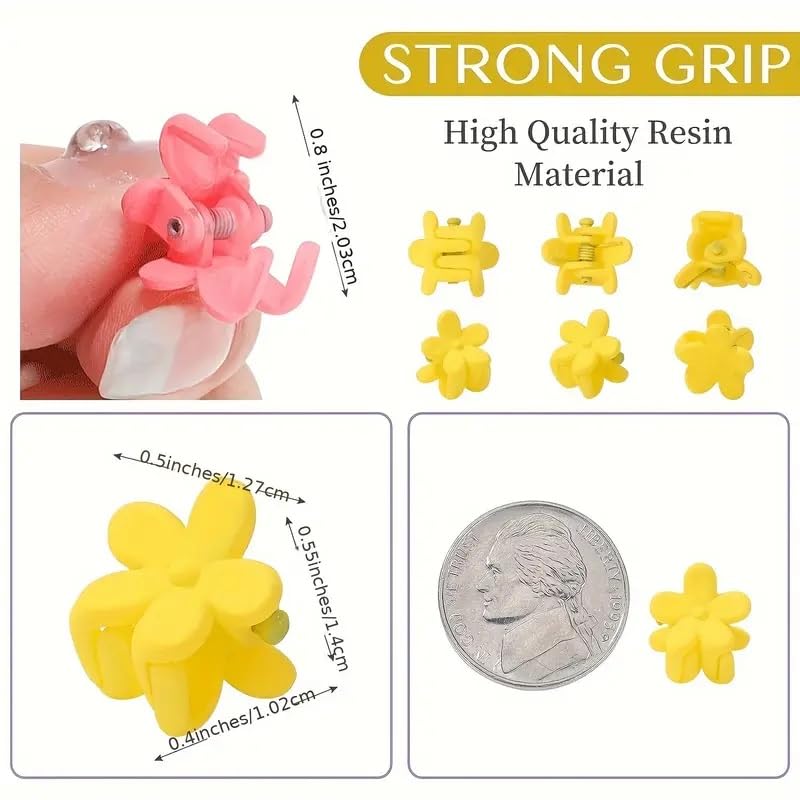20PCS Cute Candy Color Flower Hair Clips for Baby Girls - Mini Hair Claw Jaw Clips Hairpins Headwear Accessories - Perfect for Parties, Daily Wear & Photo Shoots