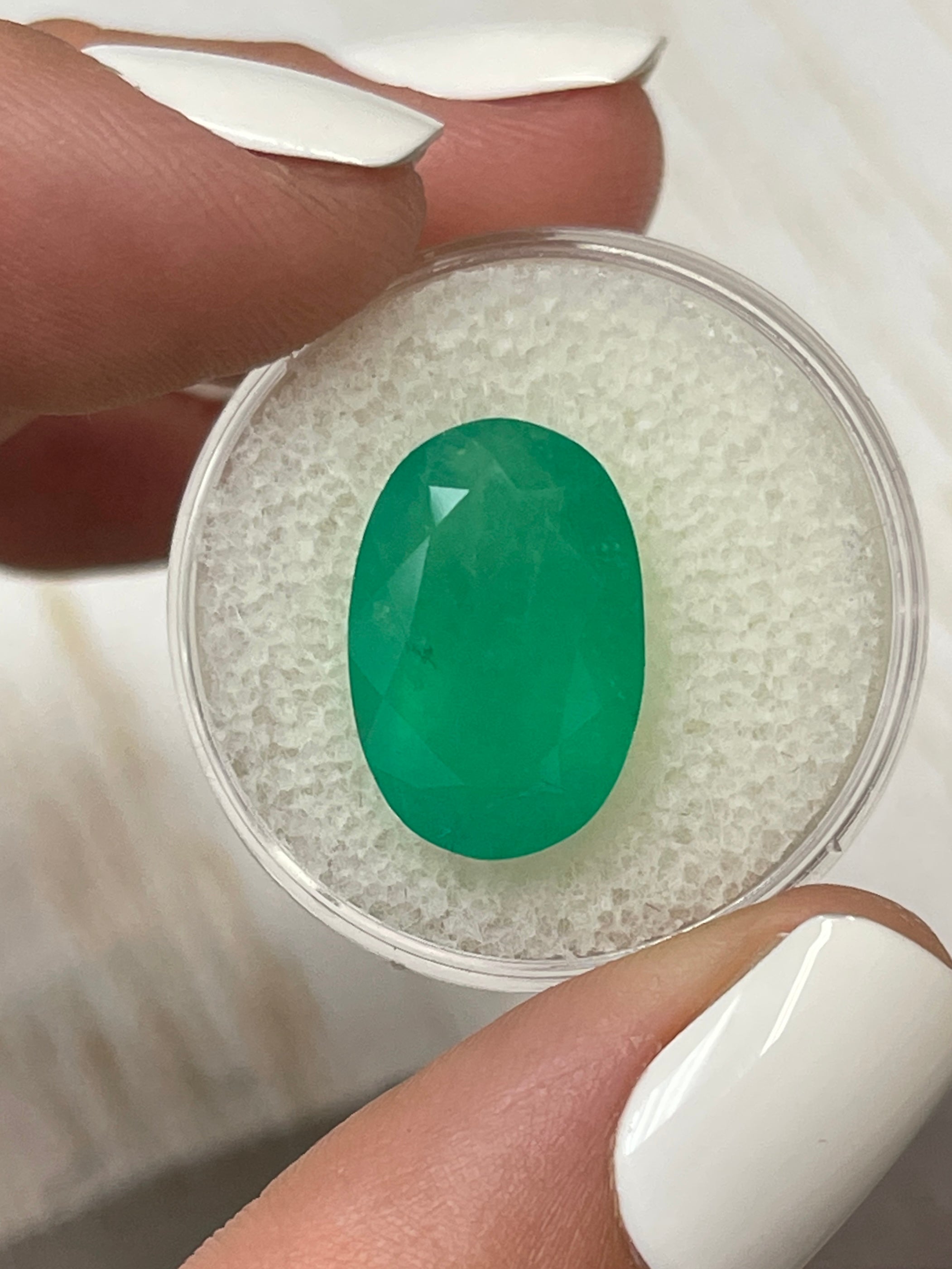 8.85 Carat Elongated Grassy Green Natural Loose Colombian Emerald Oval Cut - Perfect for Jewelry Making, Engagement Rings & Luxury Gifts