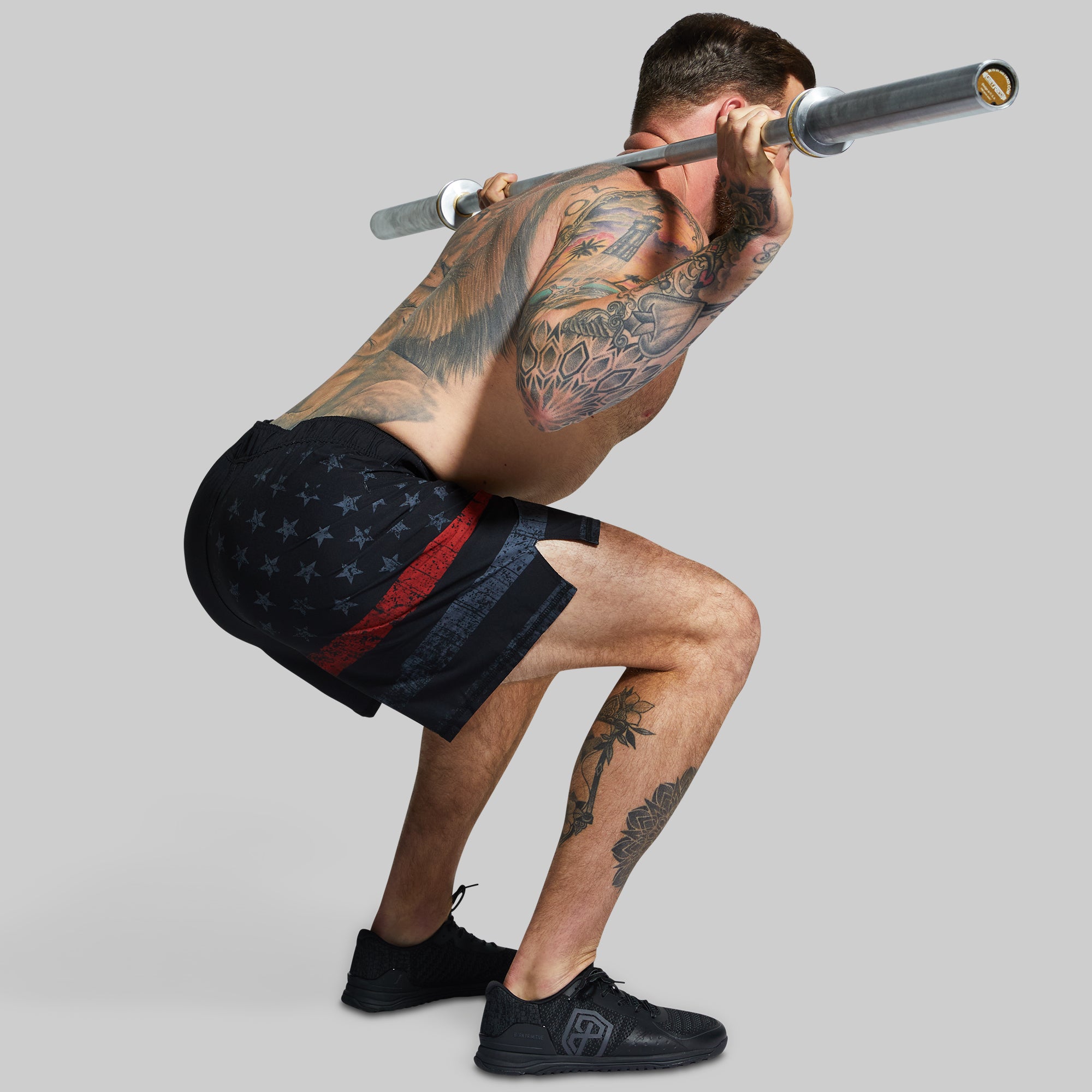 American Defender Short Velcro 3.0 Tactical Belt - Thin Red Line Gunmetal Finish - Durable Military Style Belt for Police, Firefighters & First Responders - Perfect for Duty, Everyday Carry & Outdoor Activities
